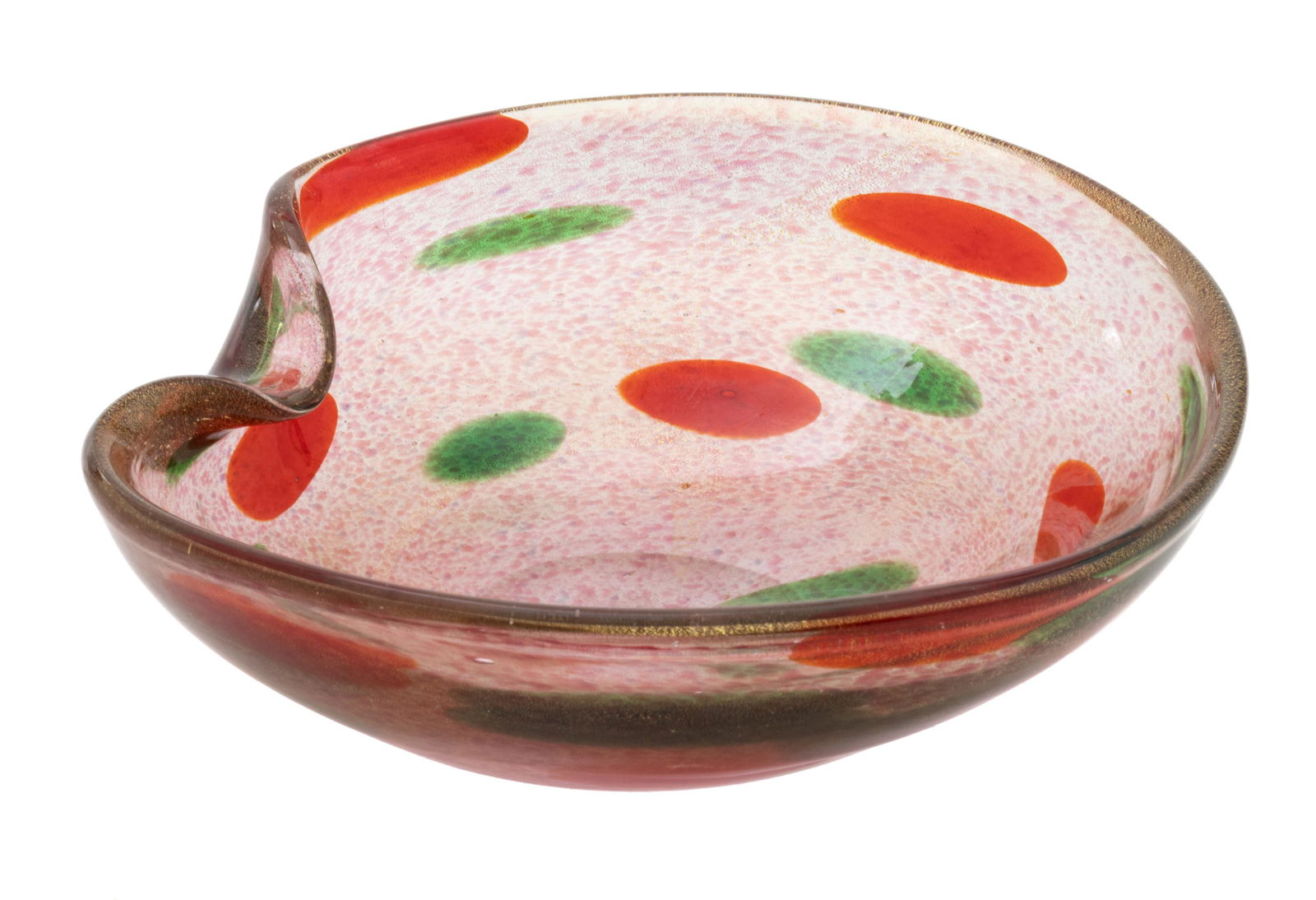Murano , 1912-2007 Glass Bowl, Alfredo Barbini, H 3'' Dia. 9.5'' (1 of 4)