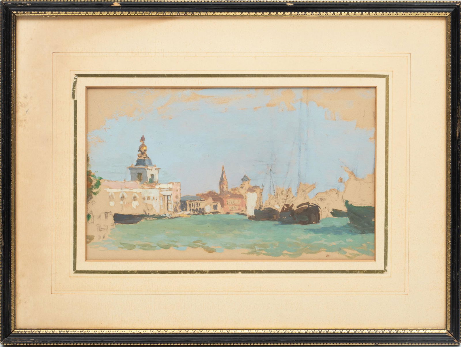 Attributed to James Kerr-Lawson (Canadian, 1864-1939) Watercolor On Paper, Unfinished Harbor Scene,, (1 of 3)