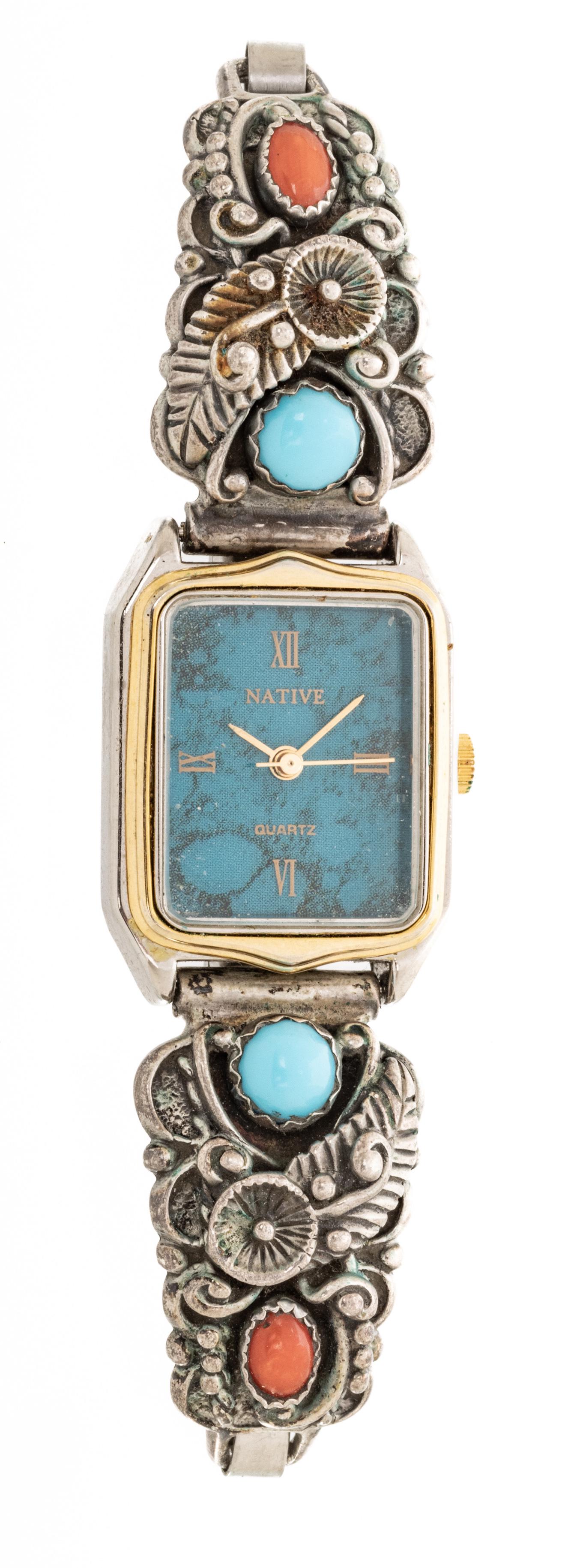Native Turquoise Quartz Wrist Watch (1 of 5)