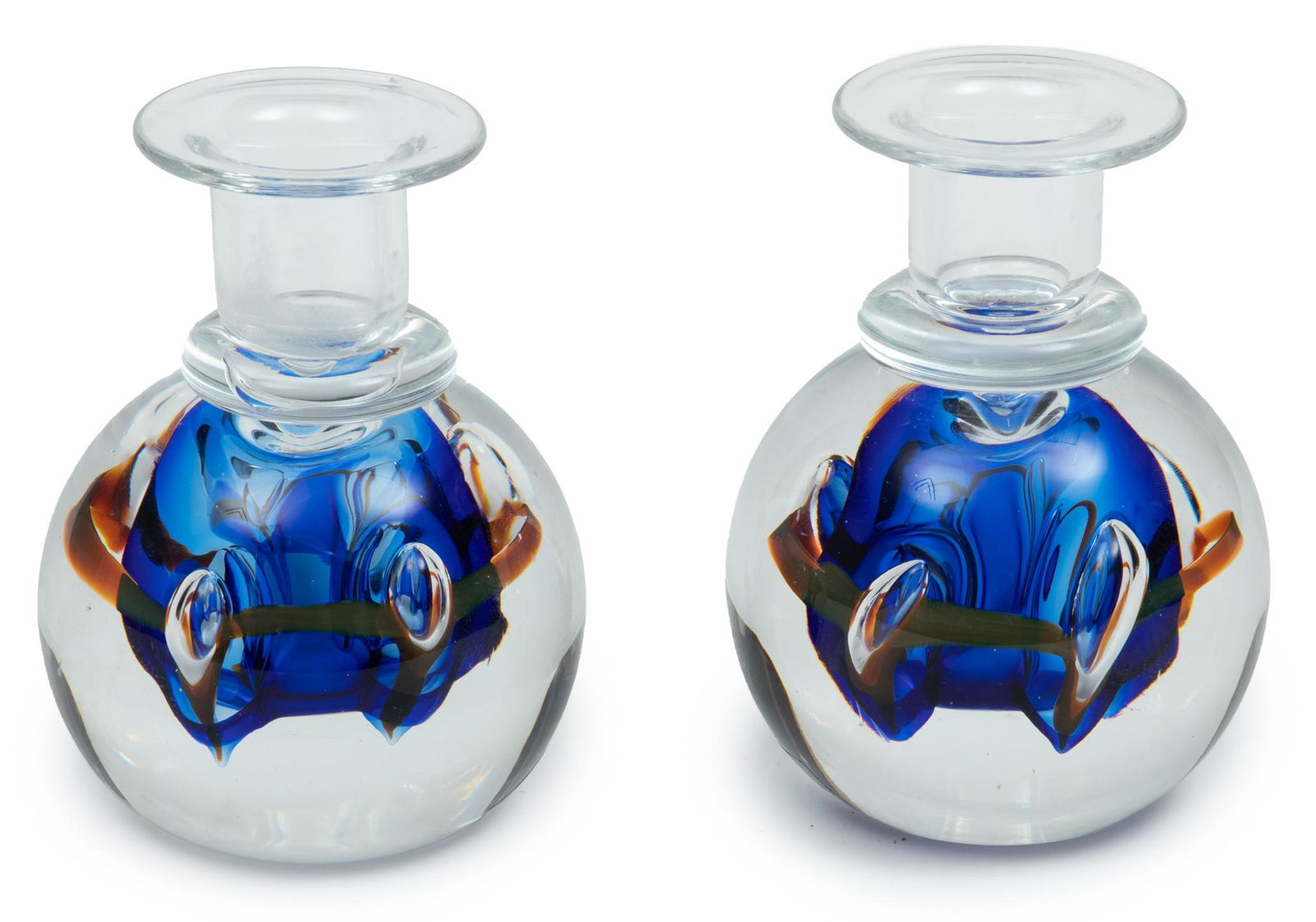 CobaltBlue Low Candleholders 'kasmon 5"h (1 of 6)