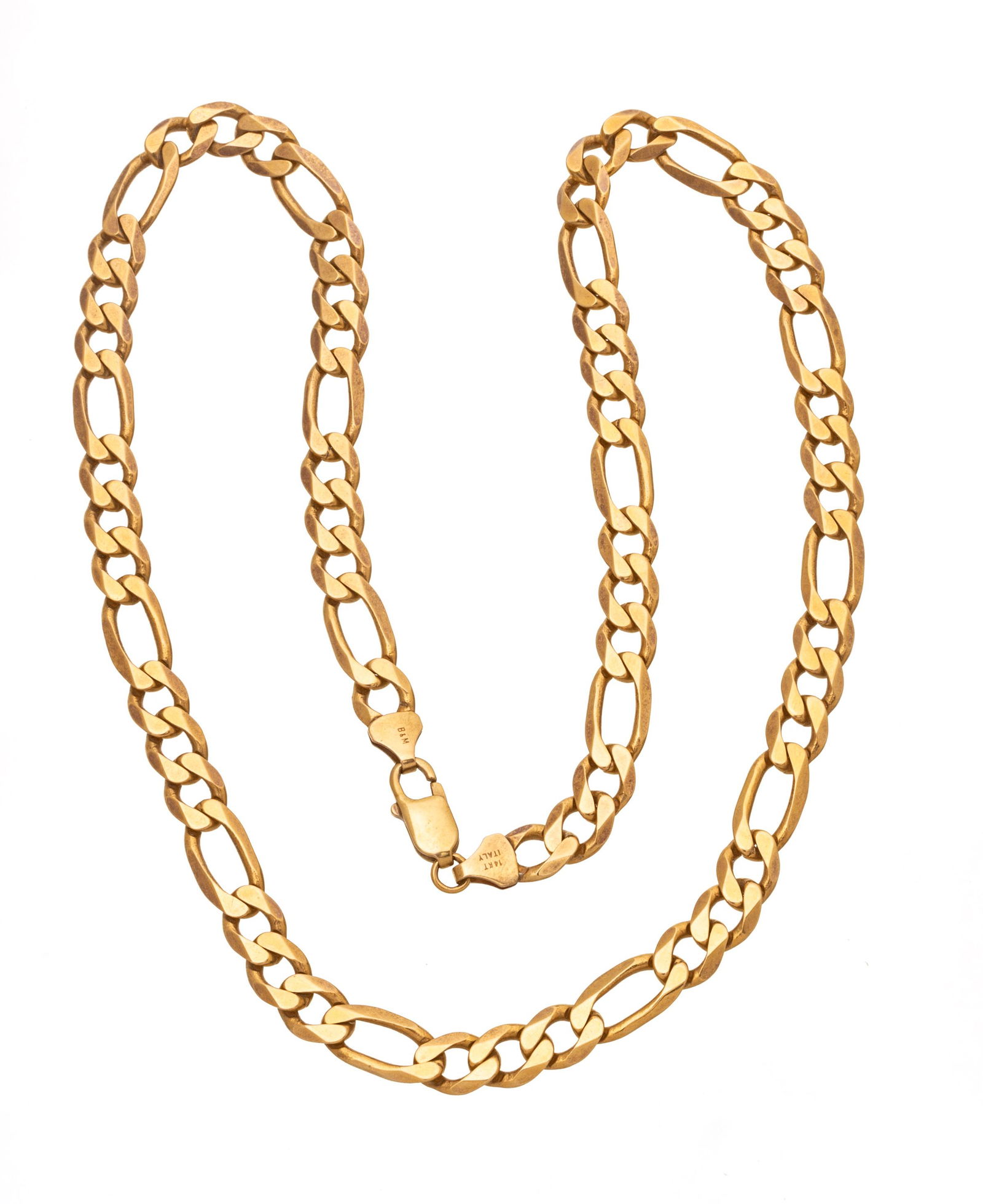 14k Yellow Gold Man's Necklace, Italy L 22" 60g (1 of 4)