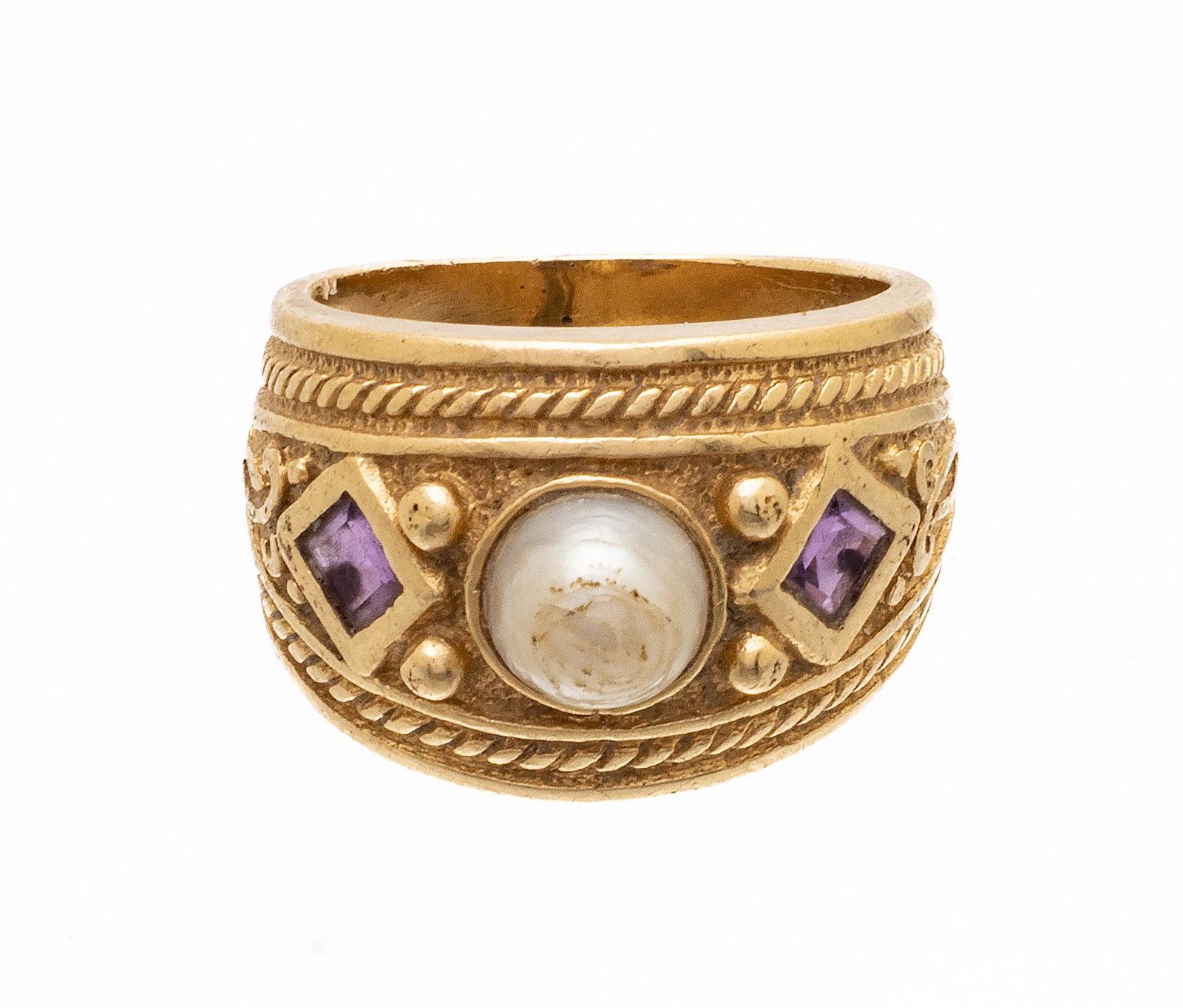 14k Gold Ring With Pearl, Size 6 1/4 9g (1 of 8)