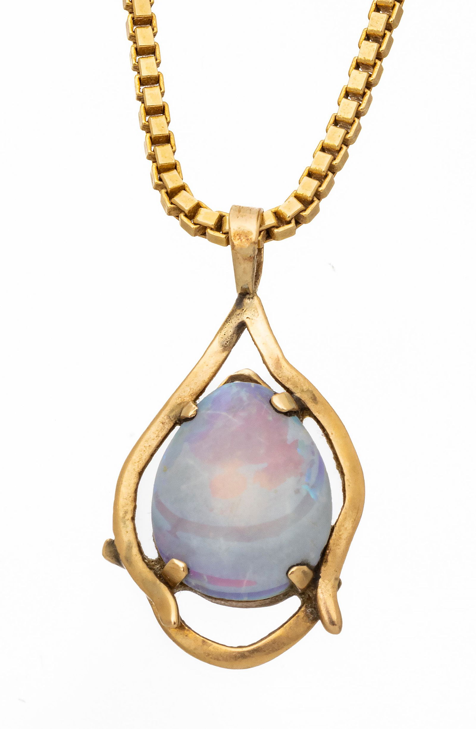Opal Pendant On 14K Chain L 17" 6.3g (1 of 7)
