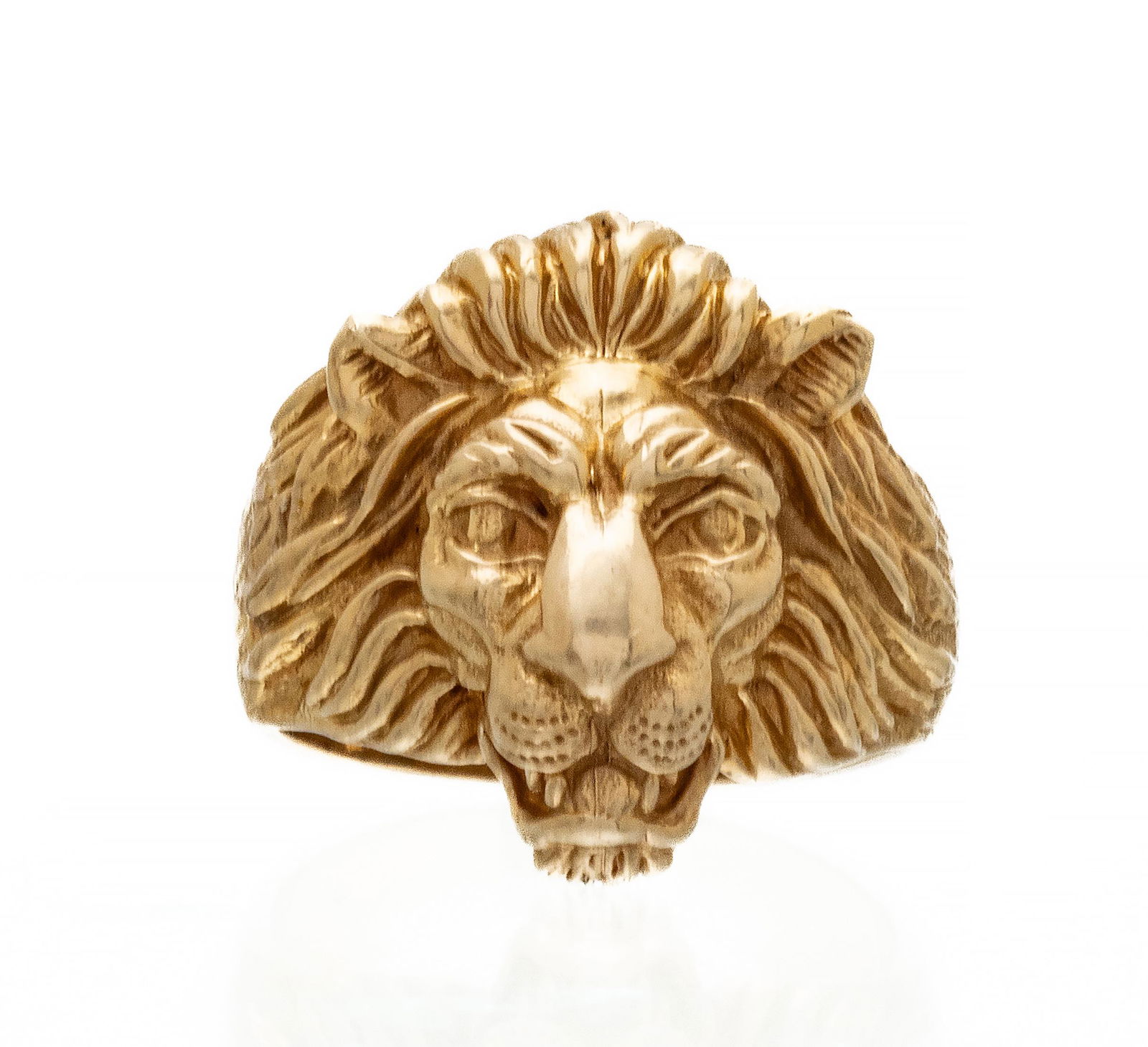 14K Lion Head Ring, Size 9 1/2 15g (1 of 8)