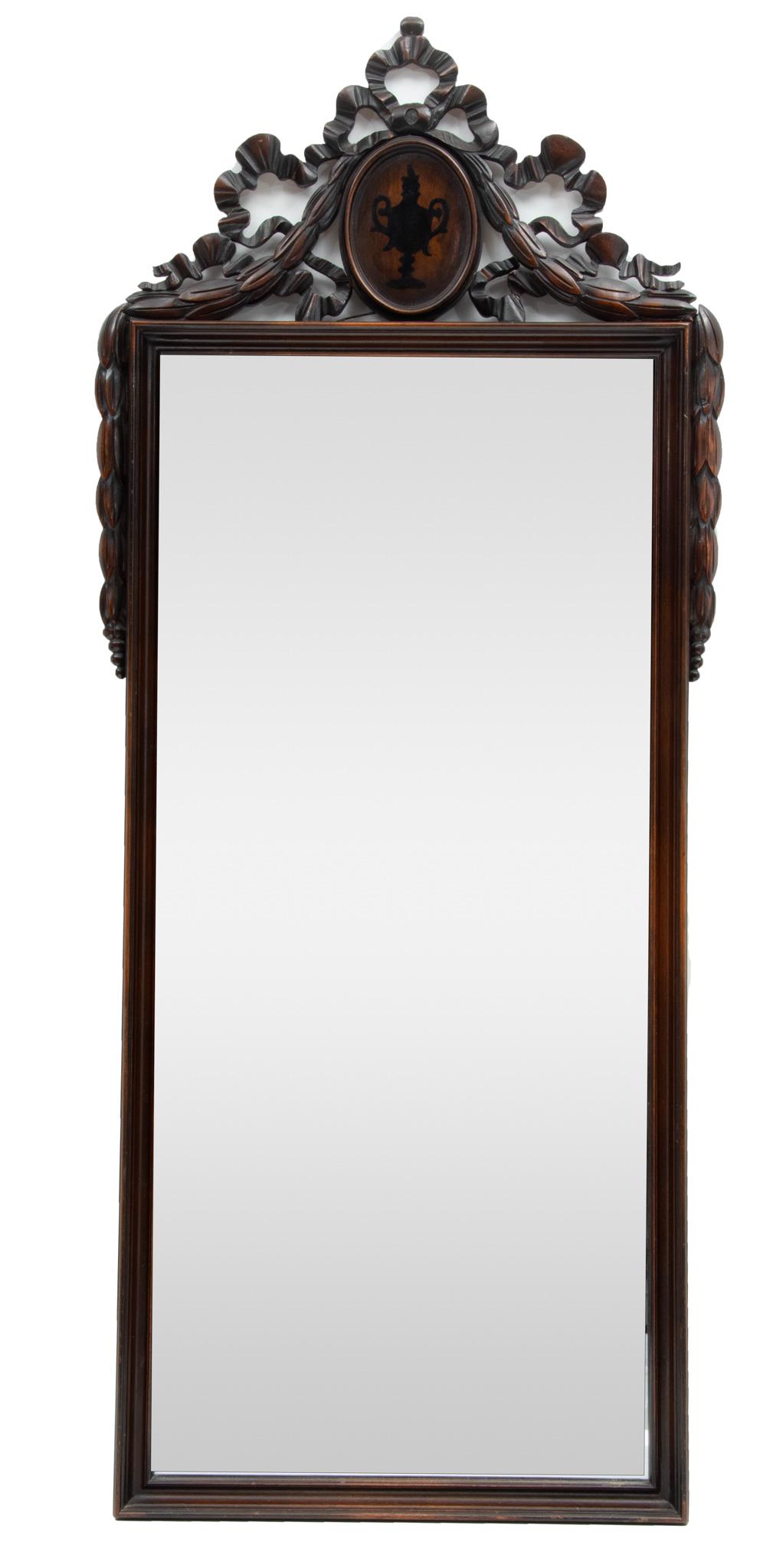 Classic Style Walnut Console Table With Mirror, Ca. 1930, H 30" W 36" Depth 14" 2 pcs (1 of 5)