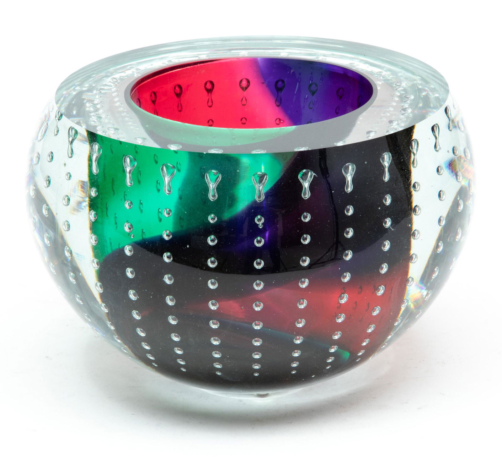 Leon Applebaum (American, 20/21st C.) Art Glass Finger Bowl, H 5" Dia. 7.25" (1 of 7)