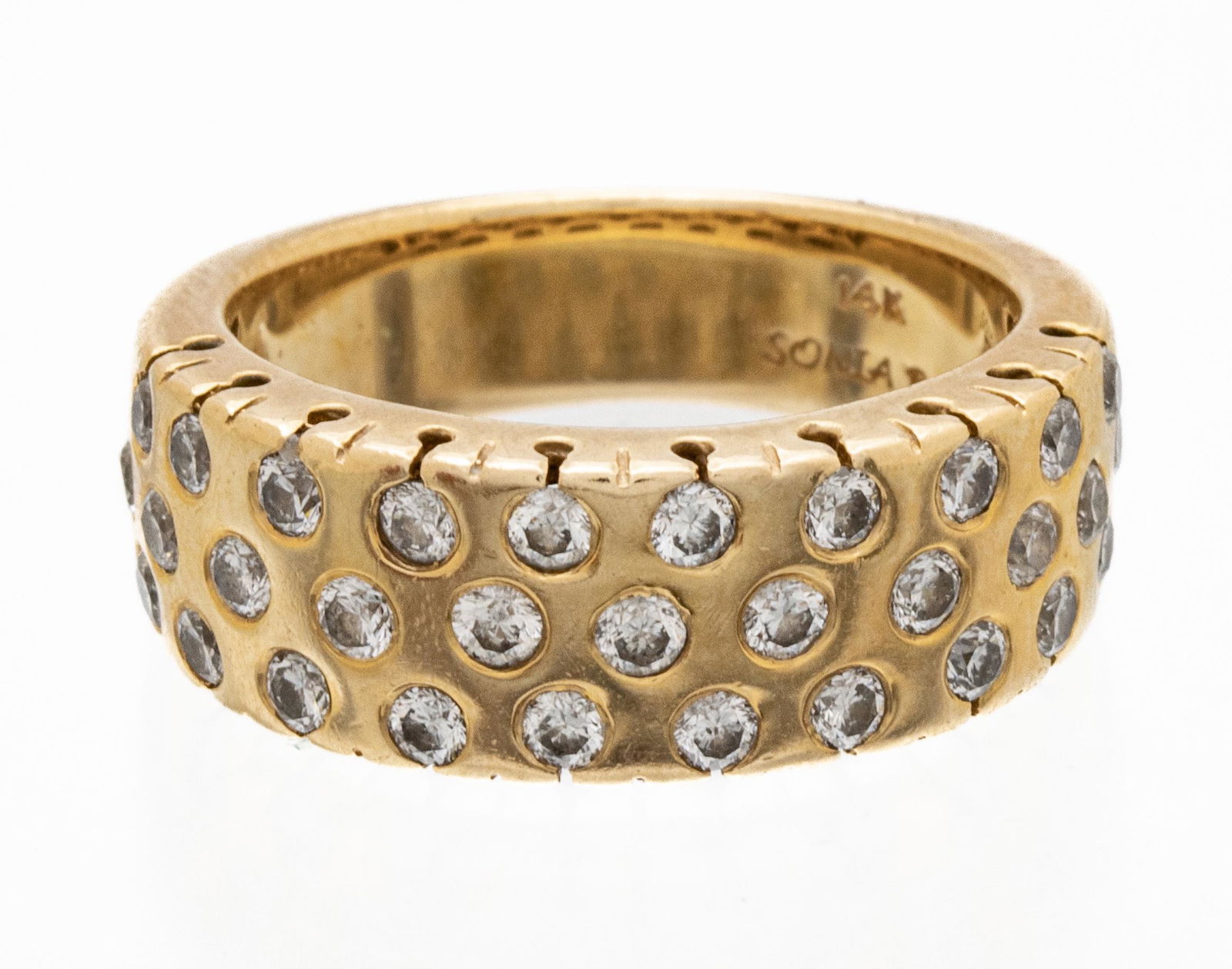 Sonia Bitton 14K White Gold And Diamond Ladies Band Ring Size 7 (1 of 8)