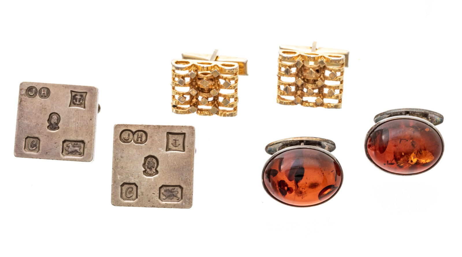 Men's Cufflinks, W 0.75" L 0.75" Depth 1" 57g 3 Pairs (1 of 5)