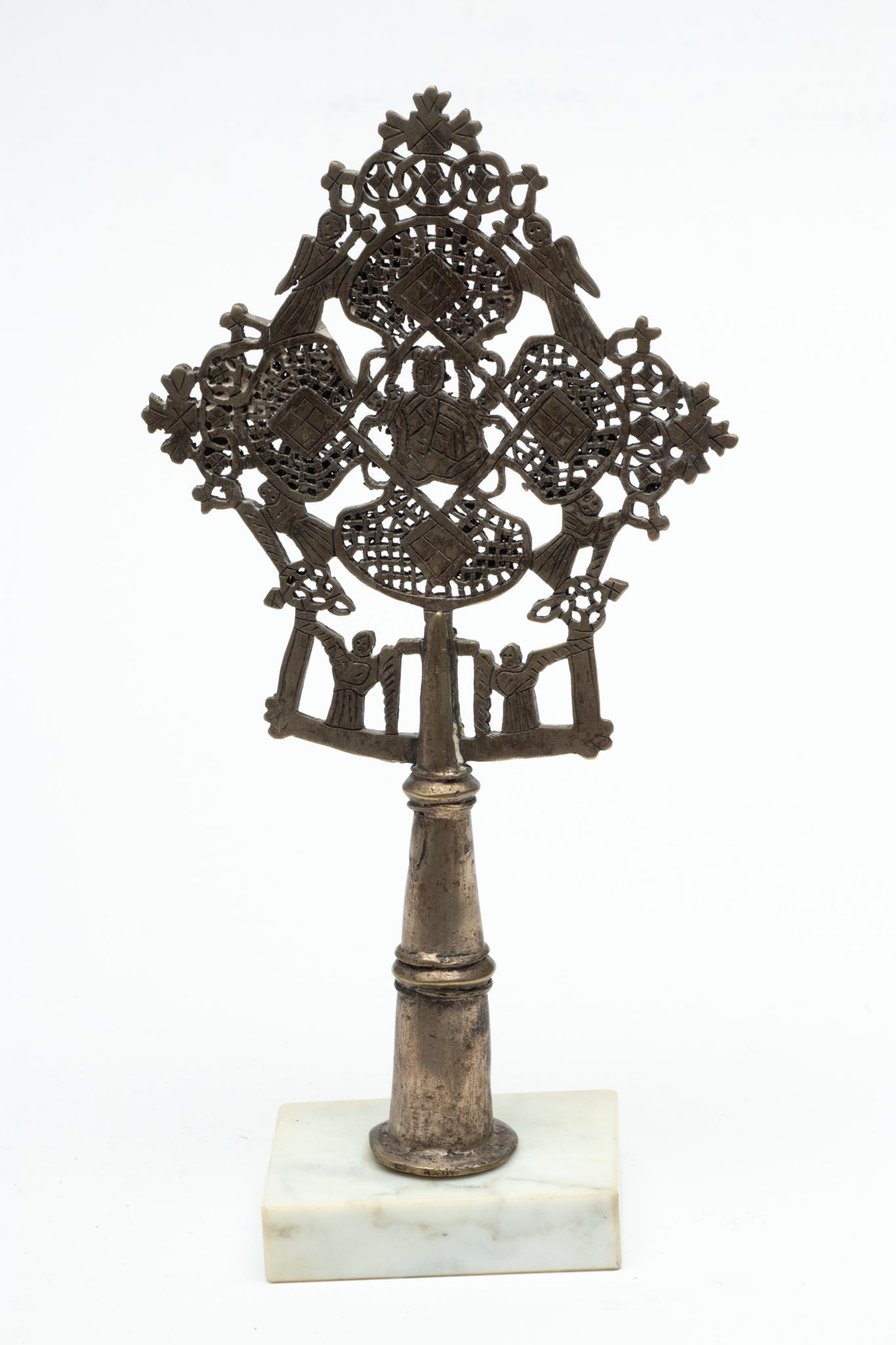 Continental Eastern Rite Metal Bishop's Crosier Ca. 1900, H 10" W 6" (1 of 5)