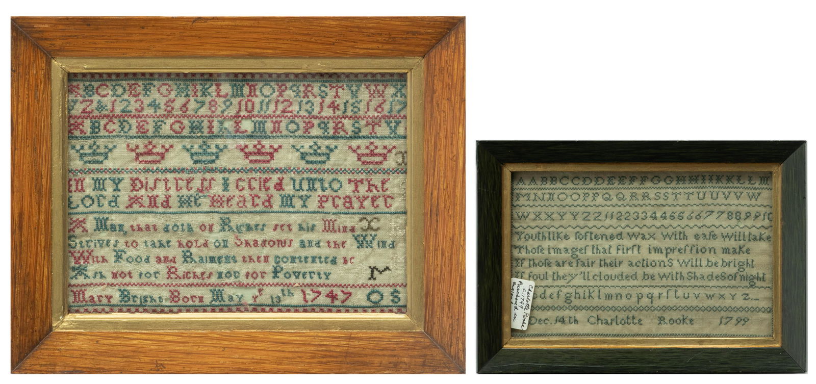 Needlework Samplers, 1747 And 1799 2 pcs (1 of 7)