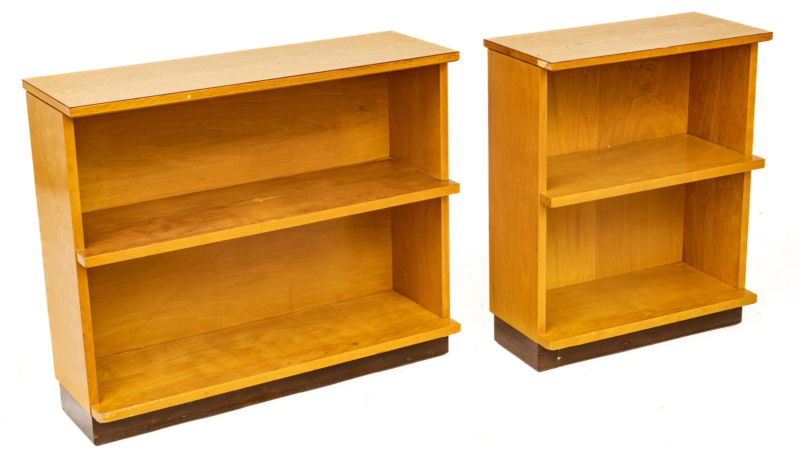 Eliel Saarinen For Johnson Furniture Co., 'Flexible Home Arrangements' Birch Bookcases, Ca. 1940, H: Eliel Saarinen For Johnson Furniture Co., 'Flexible Home Arrangements' Birch Bookcases, Ca. 1940, H 30" W 36" Depth 12" 2 pcs | The bookcases were designed by Eliel Saarinen for Johnson Furniture Comp