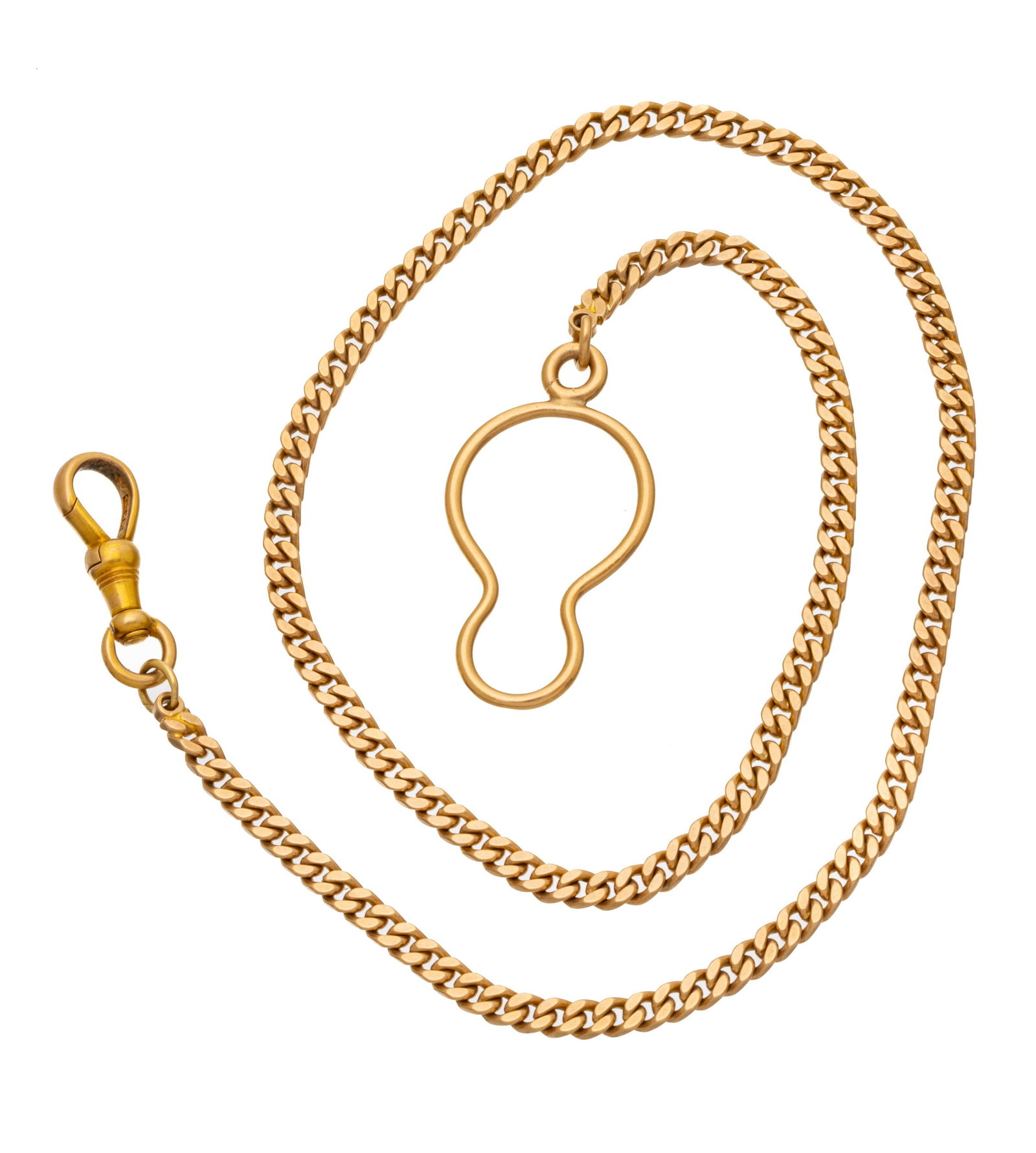 14kt Yellow Gold Pocket Watch Fob Chain, L 15.5" 19g (1 of 3)