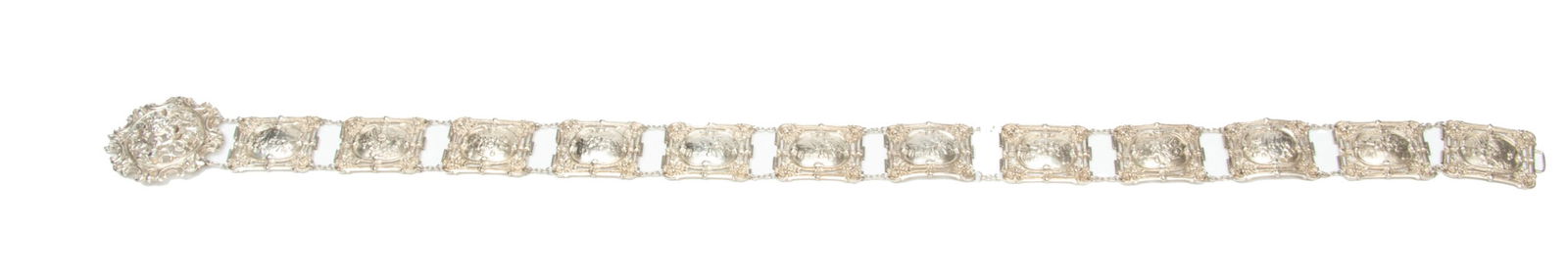 800 Continental Silver Link Belt Ca. 1900, W 1.7" L 34" (1 of 6)