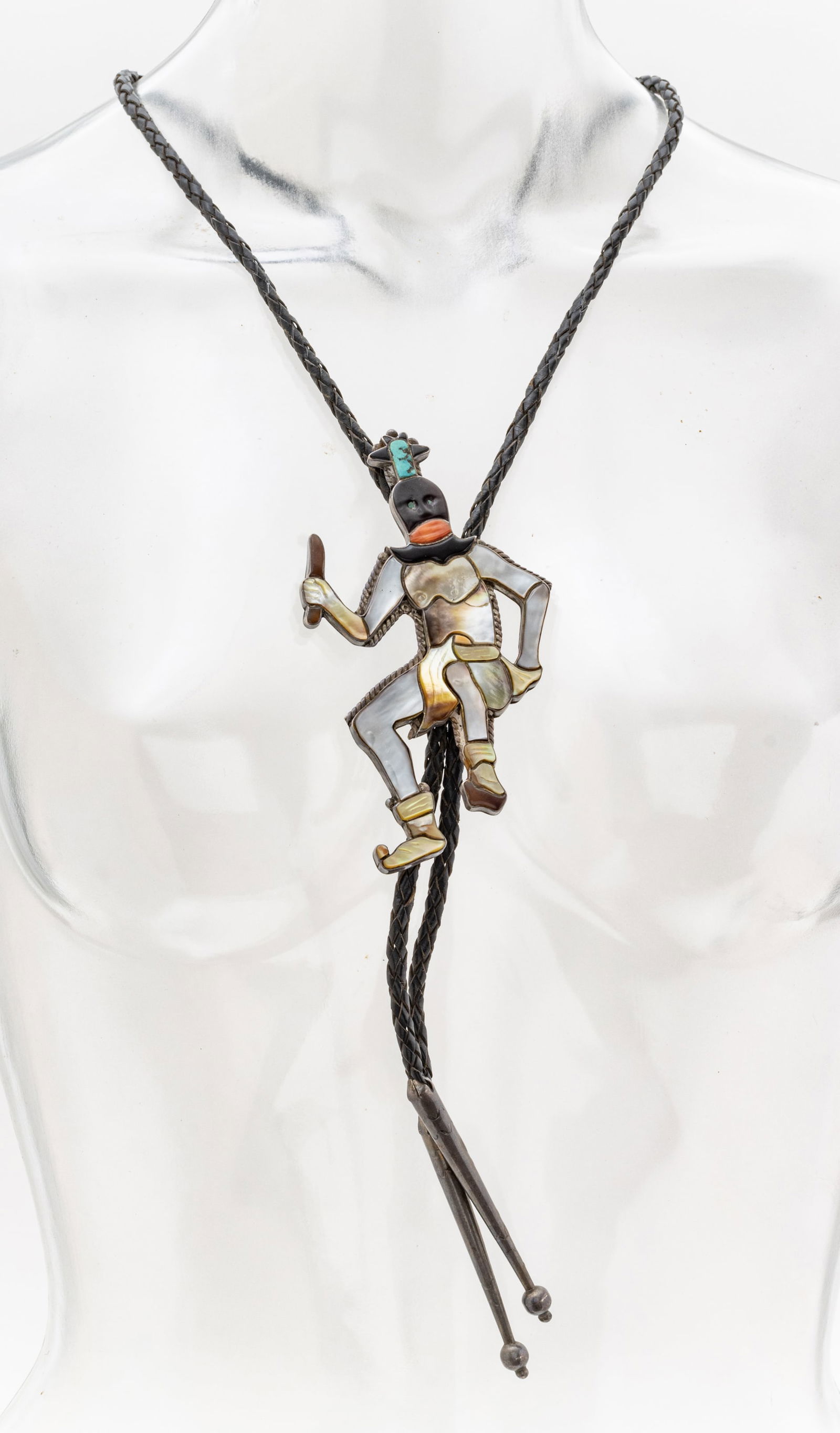 Virgil And Shirley Benn (Native American (Zuni), B. 1953) Mother Of Pearl, Coral, Turquoise Lariat (1 of 5)