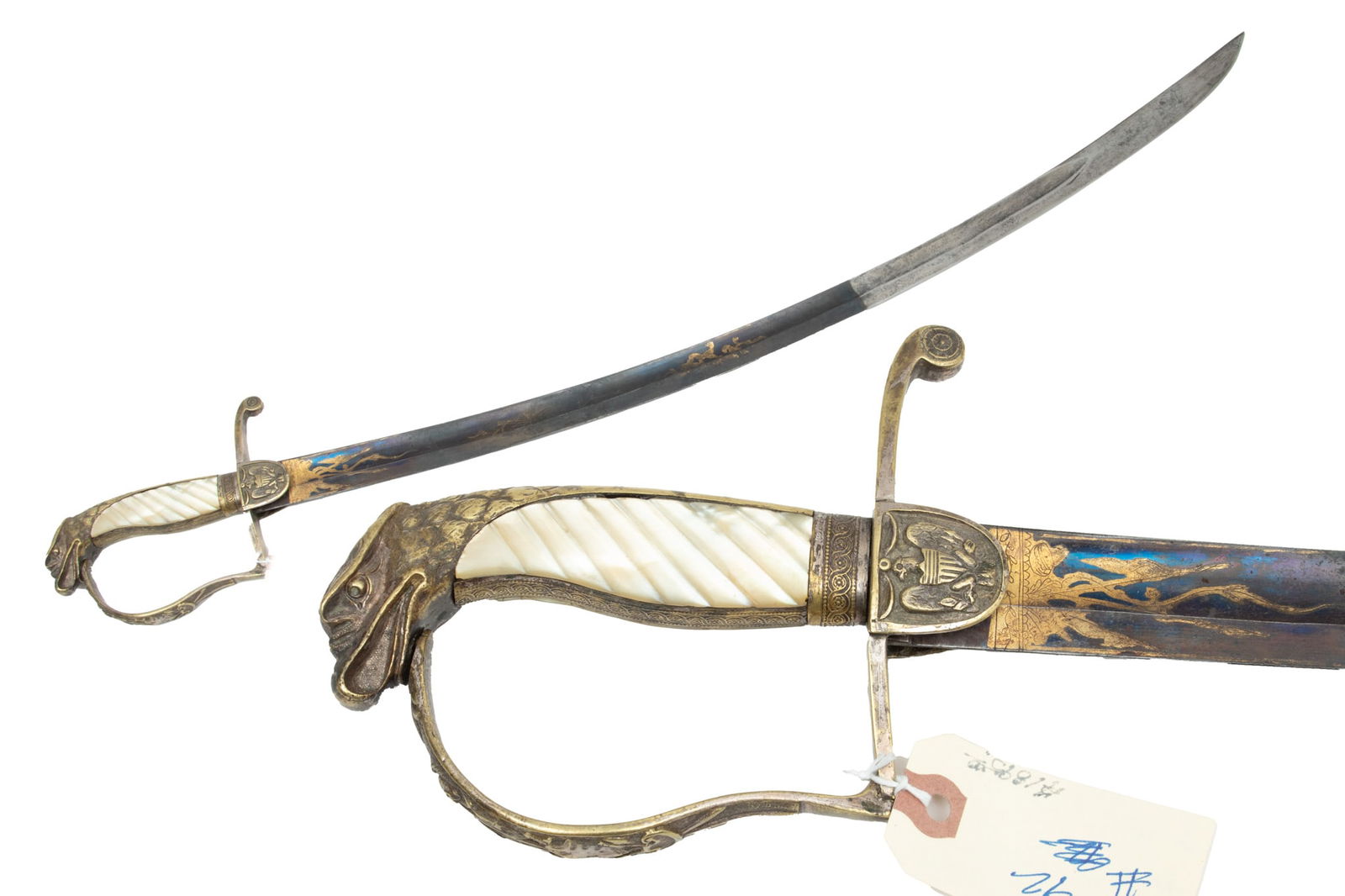 War Of 1812 Era Eagle Head Pommel Officer's Saber, Ca. Early 19th C., L 35.25" (1 of 6)