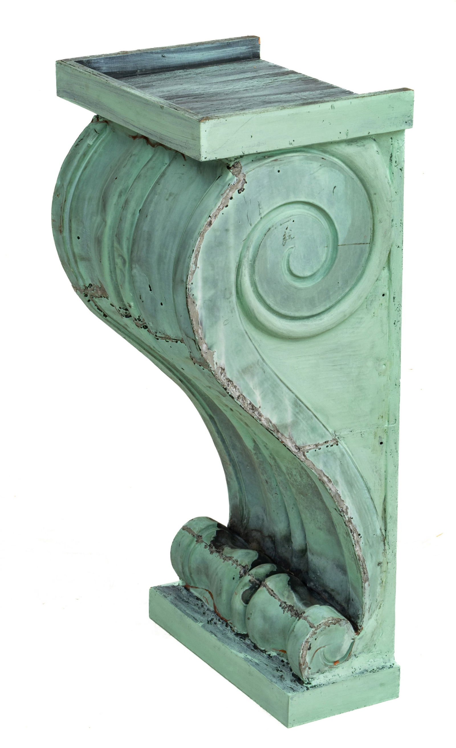Copper Corbel Converted To Pedestal, From Book Cadillac Building, H 35" W 16" Depth 12.5" (1 of 6)