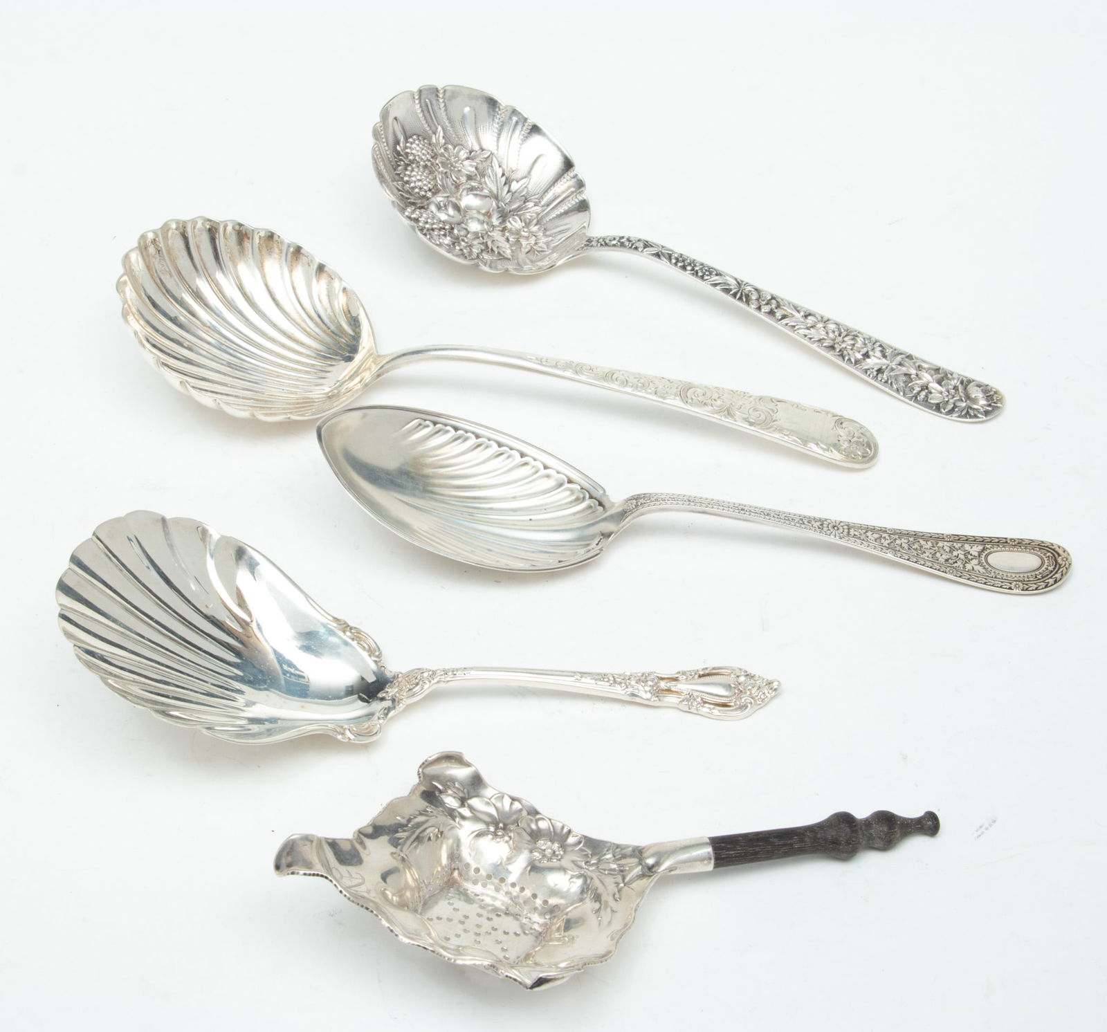 S .Kirk & Son (American) Sterling Silver Serving Spoons (2), Lunt Serving Spoon , 11t oz 5 pcs (1 of 4)