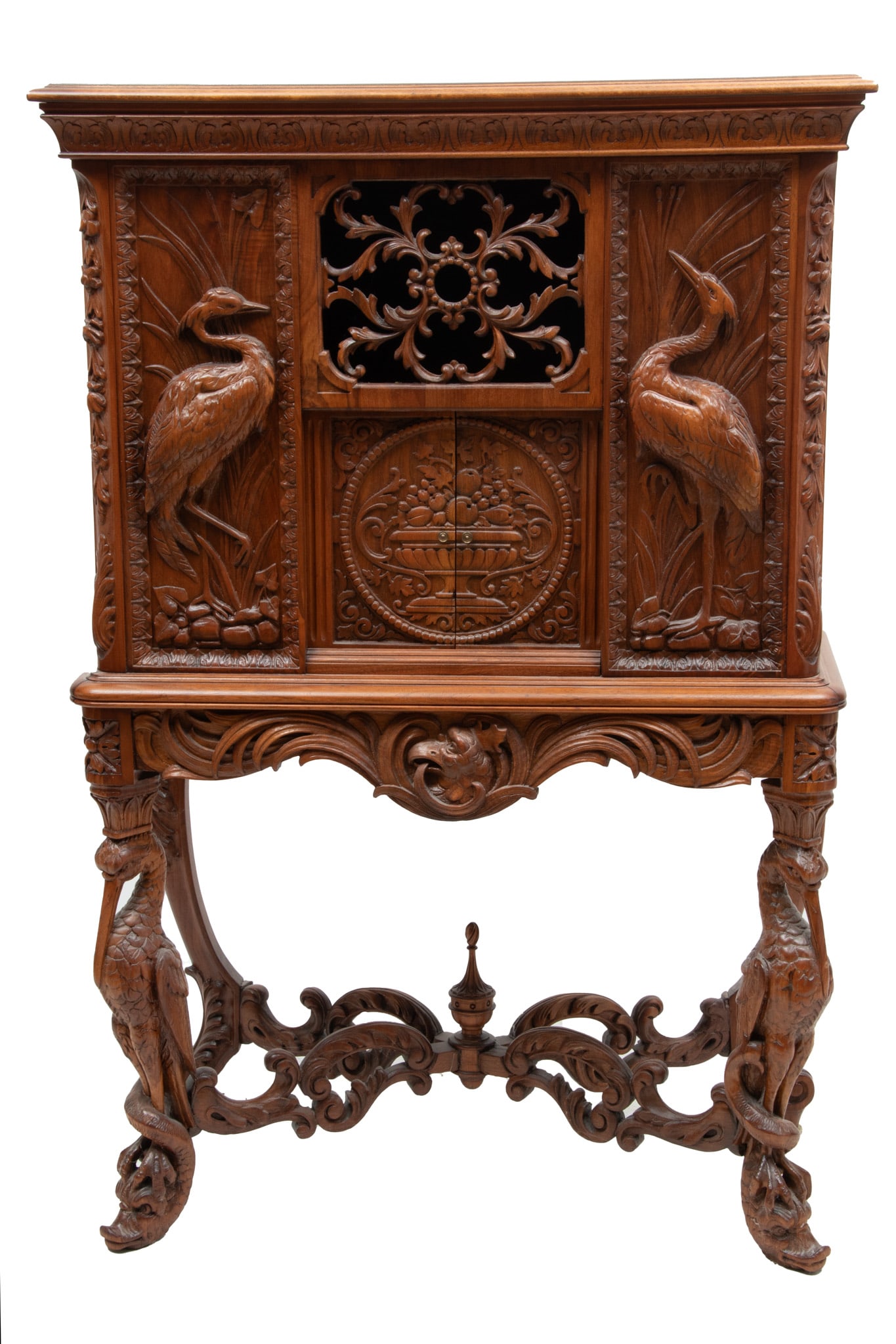 Independent Radio Company (New York) 'Early Renaissance' Carved Walnut Radio Cabinet, Ca. 1930, H 52 (1 of 4)