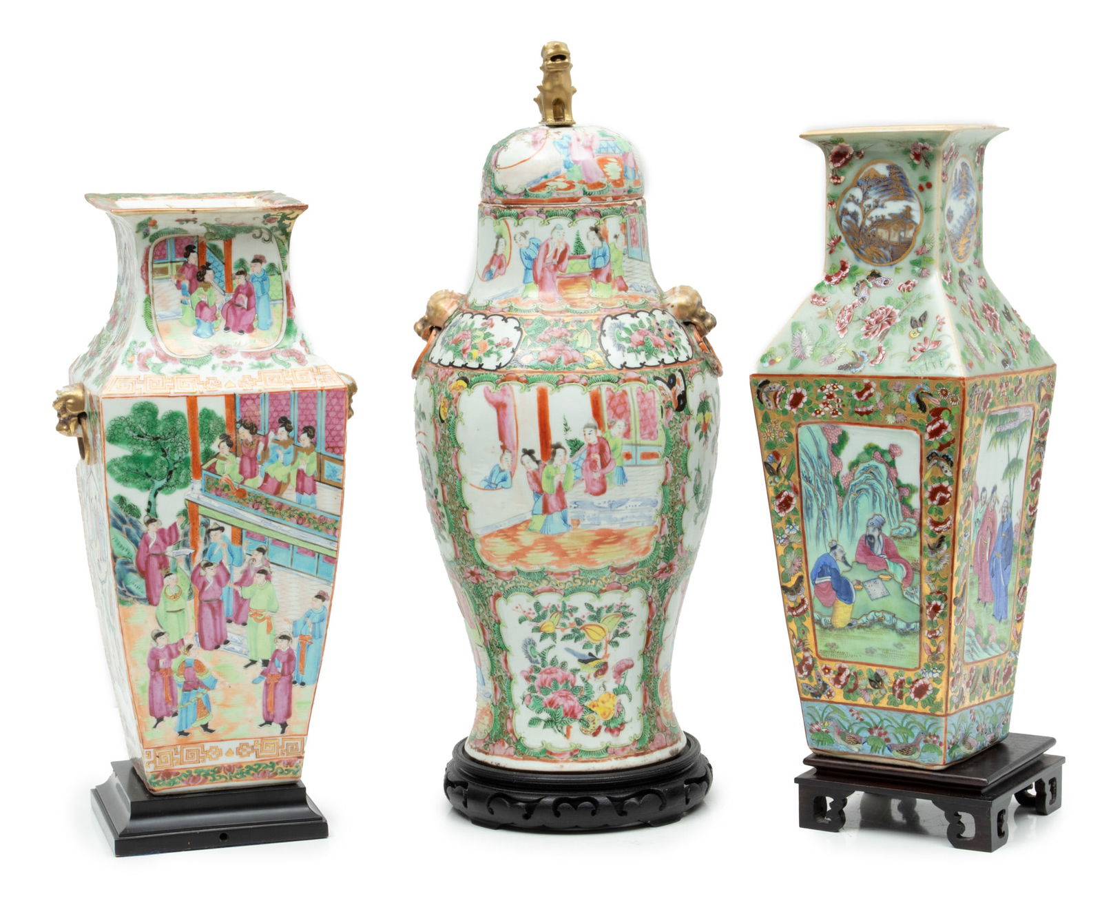 Chinese Porcelain Famille Rose Vases 18th And 19th C., 16", 17", 18" (1 of 5)