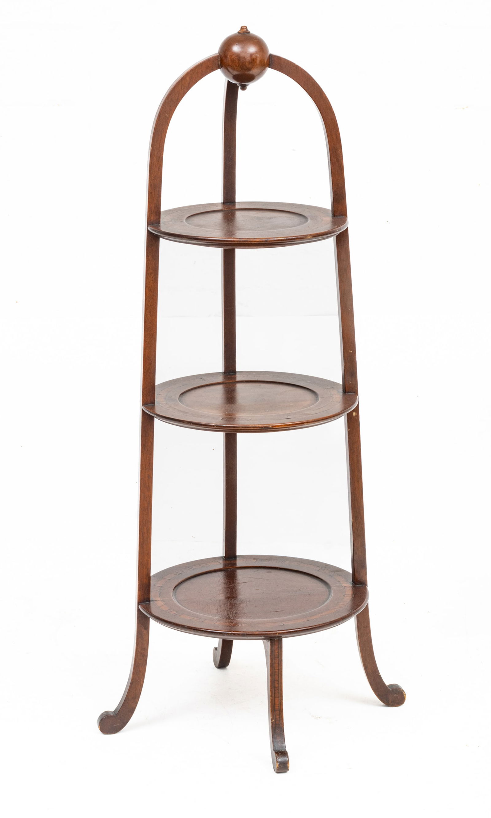 English Edwardian Style Mahogany Muffin/Pie Stand Ca. 1940, H 36" Dia. 12" (1 of 4)