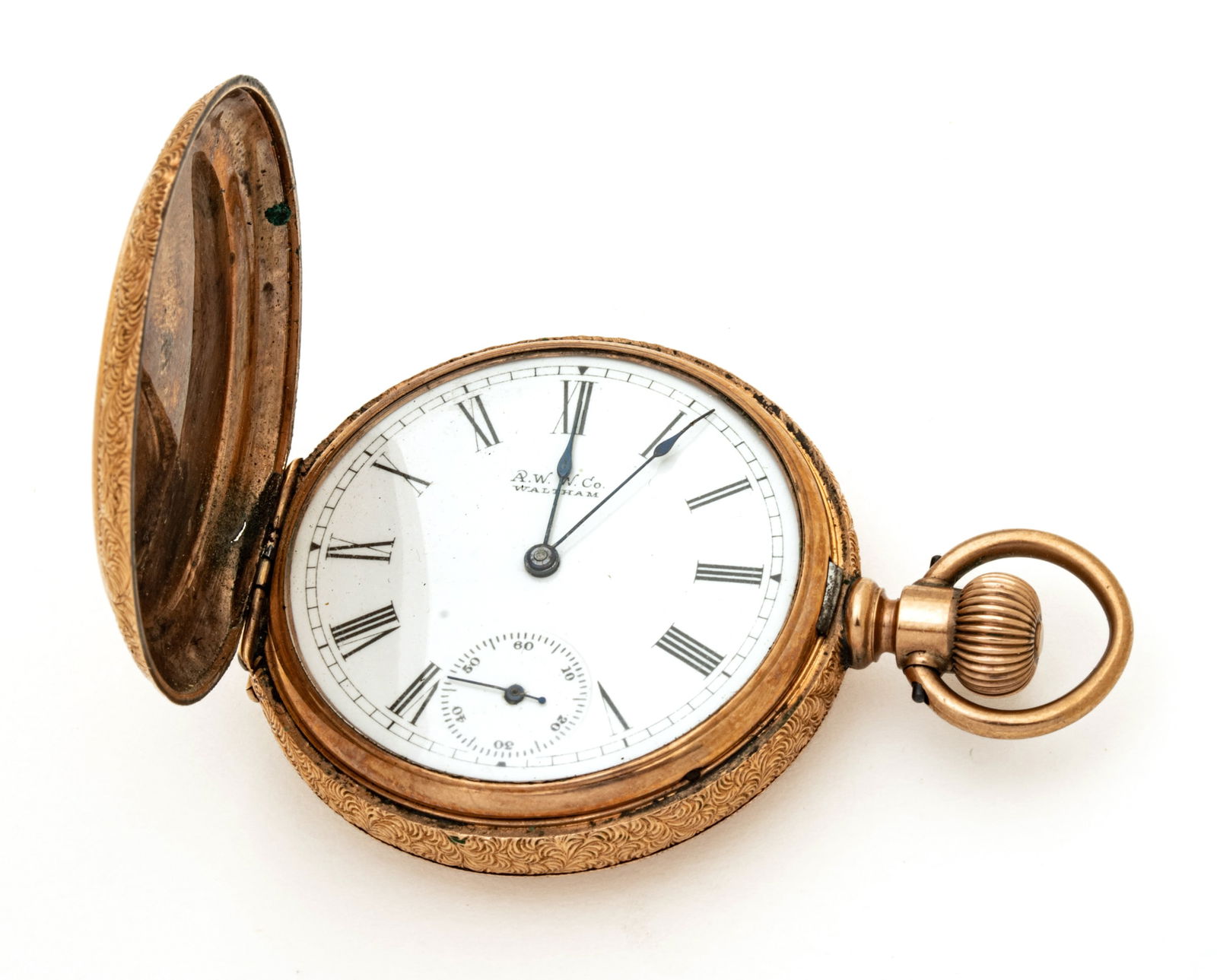 Waltham Watch Company Hunter Case Pocket Watch, Gold Filled Dia. 1.5" (1 of 9)