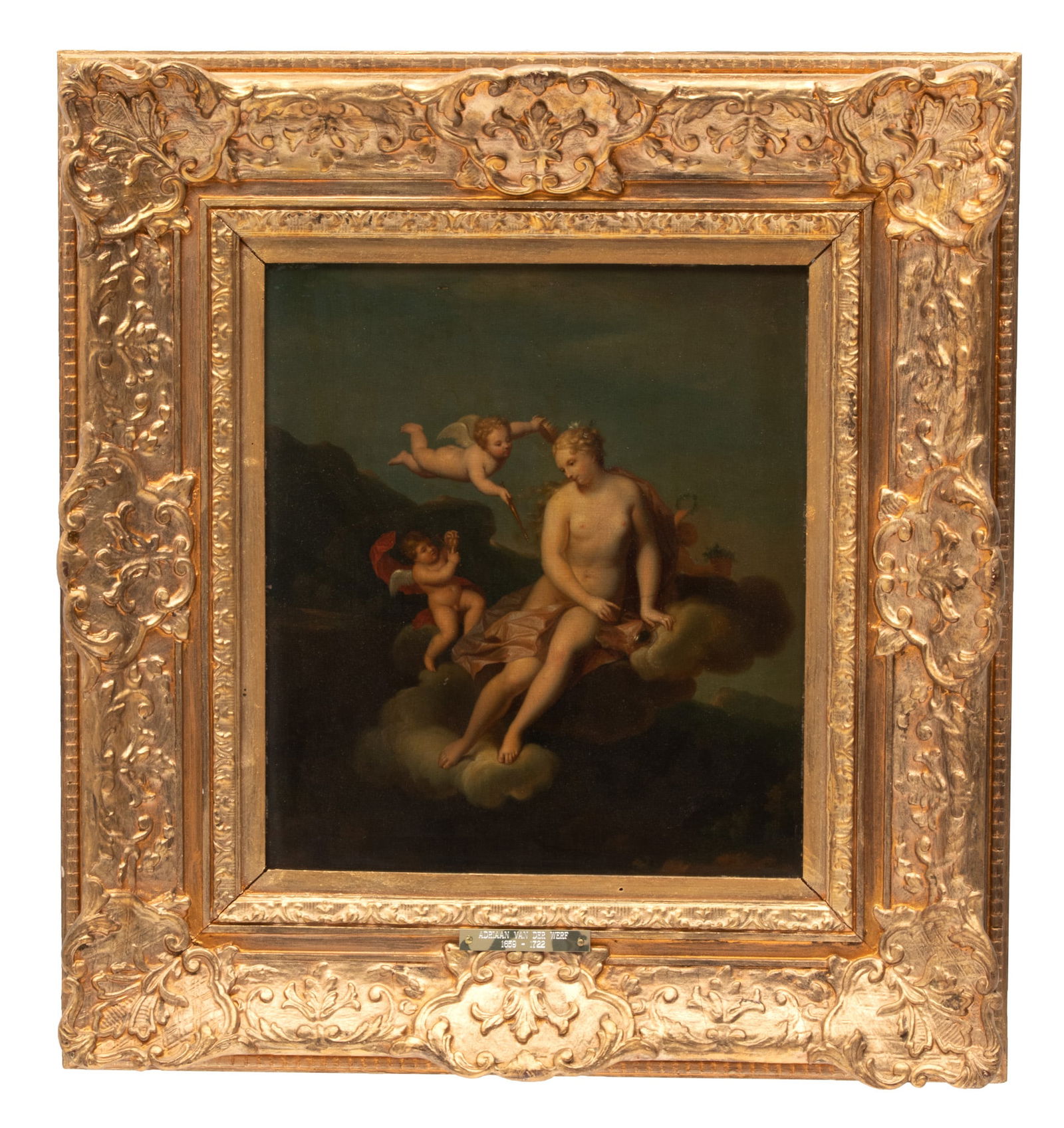 Manner Of Adriaan Van Der Werff (Dutch, 1659-1722) Oil On Wood Panel Ca. 1840-1880, Venus, H 15" W (1 of 4)