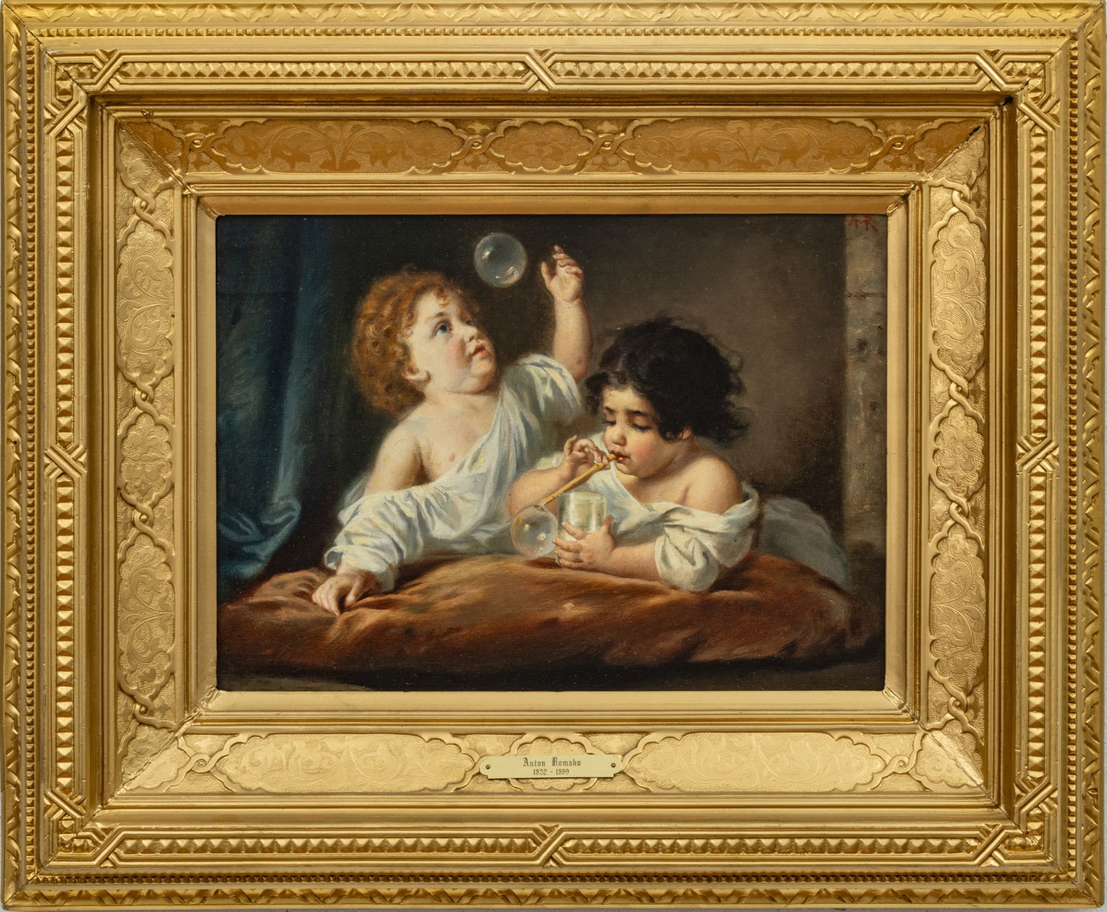 In The Manner of Anton Romako (Austrian, 1832-1889) Oil On Canvas, 19th C., Children Playing With (1 of 5)