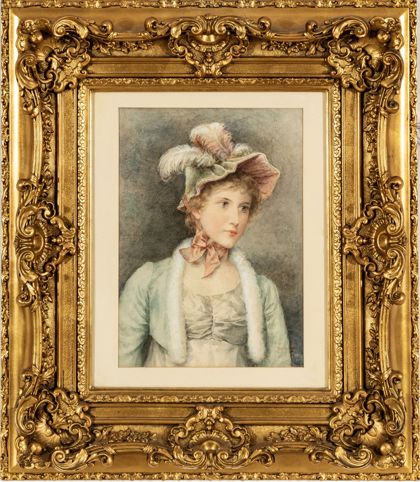Jennie Augusta Brownscombe (American, 1850-1936) Watercolor On Paper, Ca. 19th C., Portrait Of A (1 of 6)