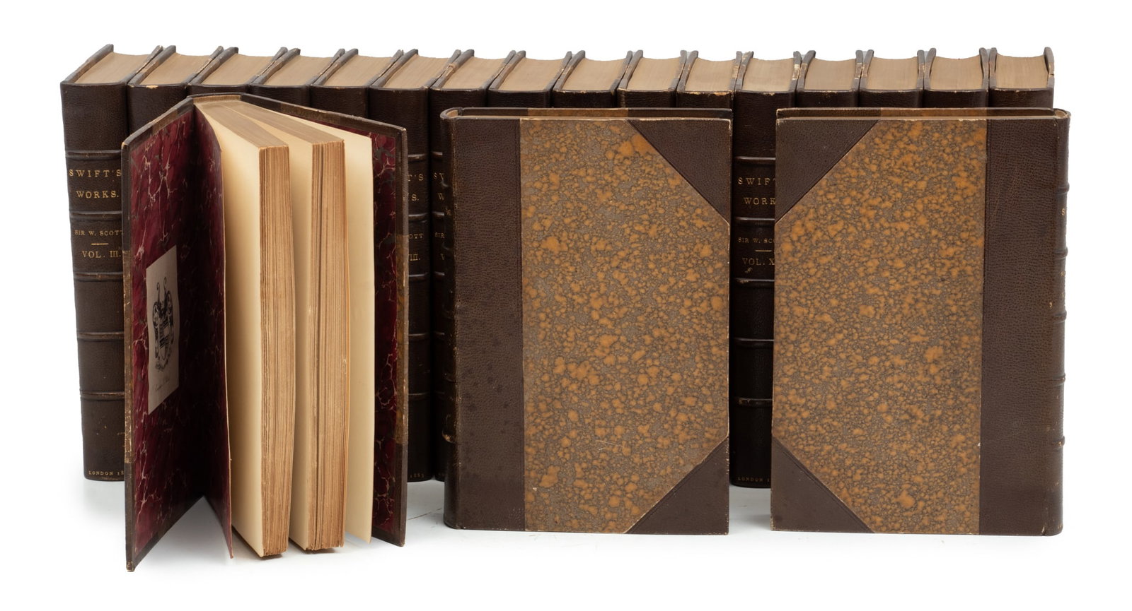 The Works Of Jonathan Swift By Sir Walter Scott, Bickers & Son, London, 1883, 19 Volumes H 9" W 6" (1 of 7)