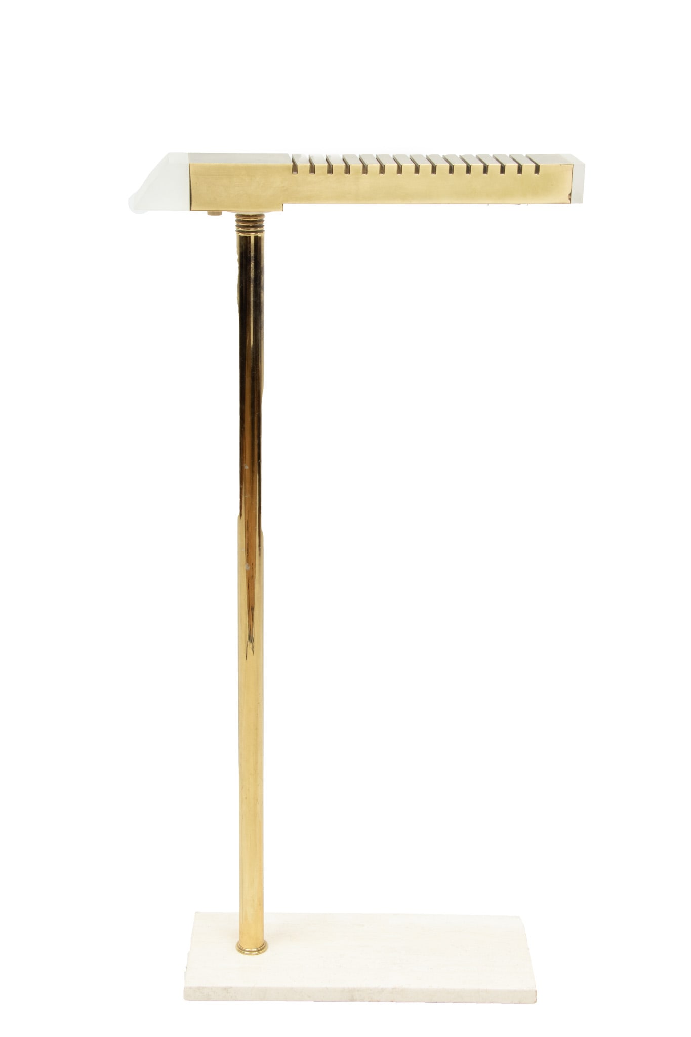 Italian Brass And Lucite Floor Lamp, H 40.5" W 7" L 17" (1 of 4)