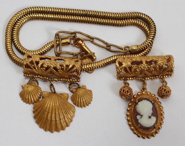 MIRIAM HASKELL NECKLACE & 2 PENDANTS, 3 PIECES: MIRIAM HASKELL NECKLACE & 2 PENDANTS, 3 PIECES: