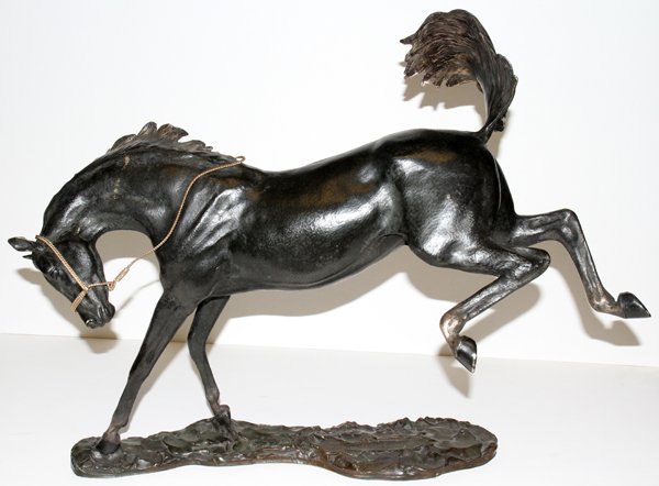 E. EMERY, BRONZE SCULPTURE, BUCKING BRONCO: E. EMERY, BRONZE SCULPTURE, 20" X 25", BUCKING BRONCO:Signed on the base, appears to be "(copyright) Edwin Emery 1997".
