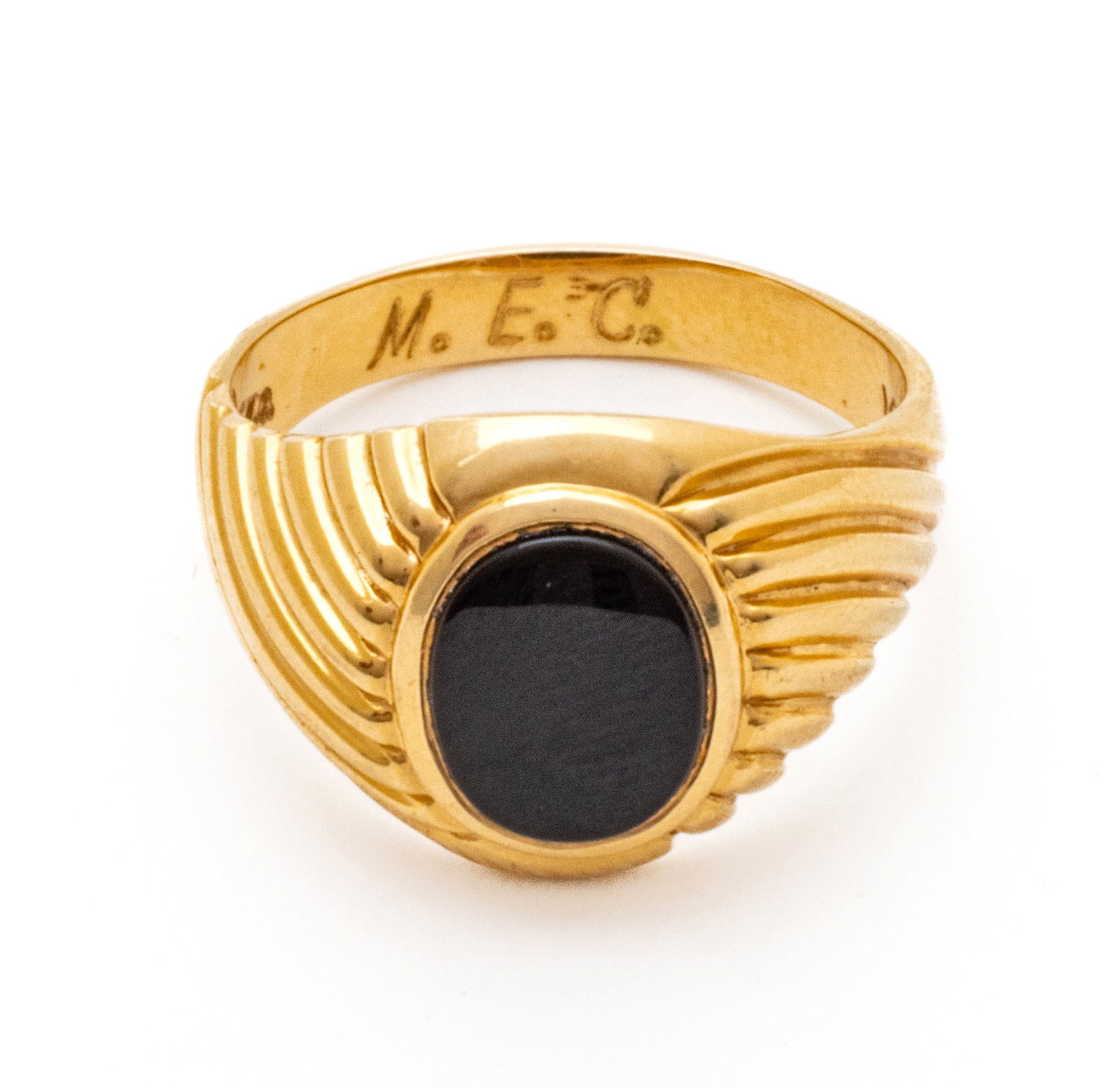 14k Gold And Black Onyx Ring, 5.4g Size: 7.5 (1 of 6)