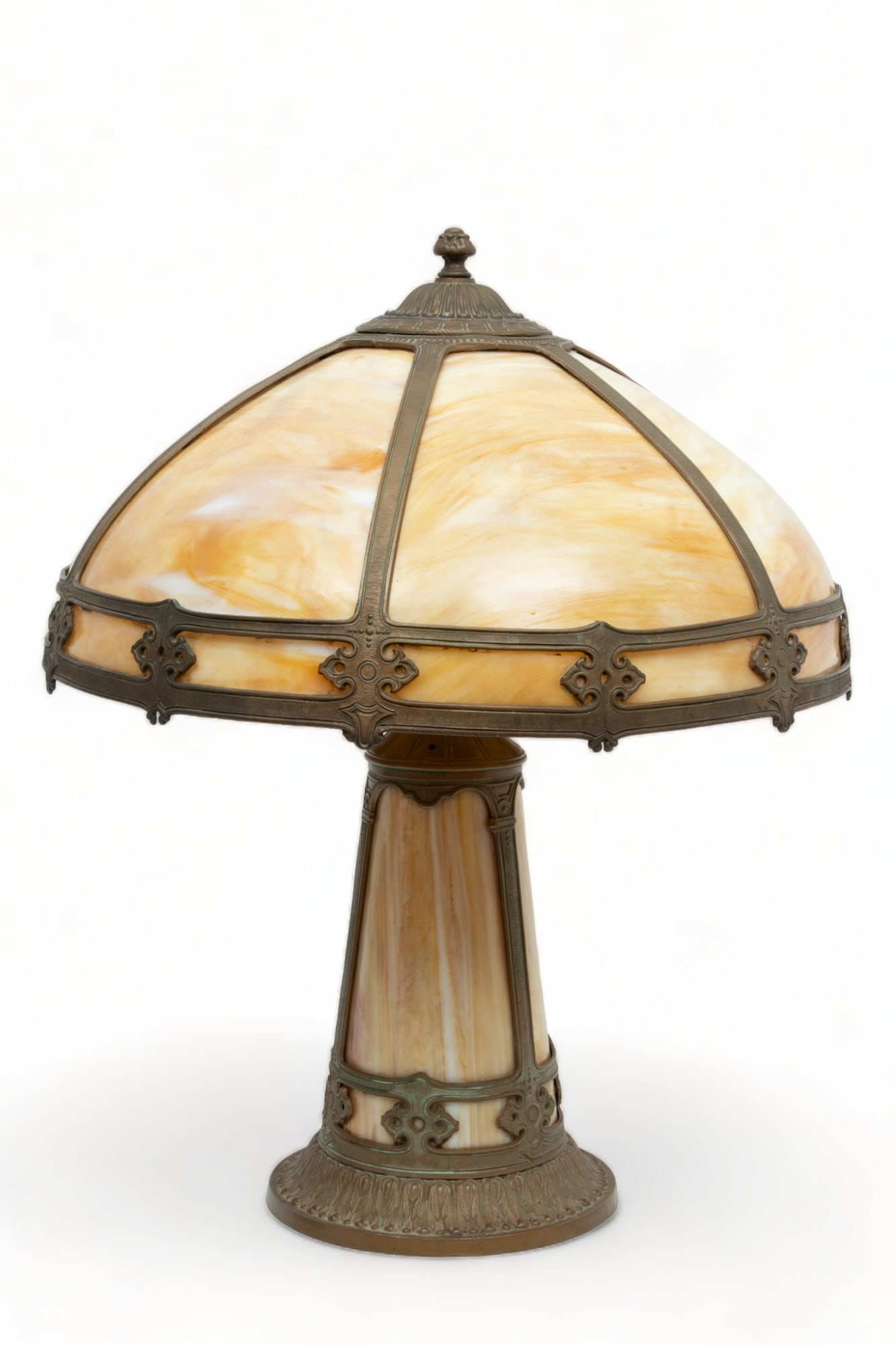 American Slag Glass Table Lamp H 22.5" Dia. 18.5" (1 of 4)