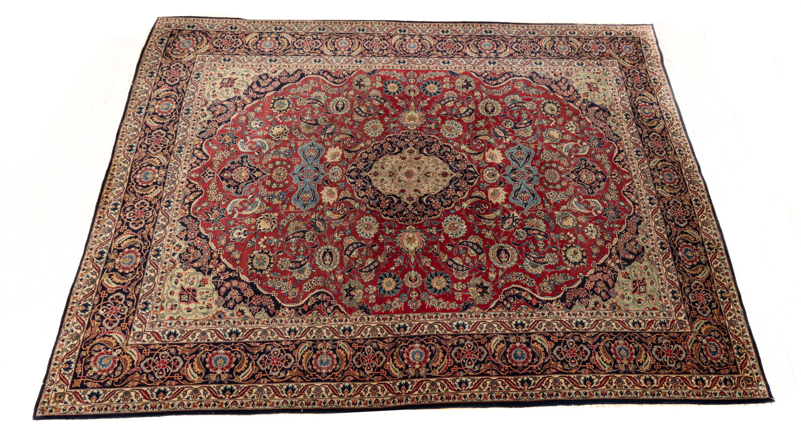 Persian Isfahan Handwoven Wool Rug, W 8' 7'' L 11' 5'' (1 of 3)