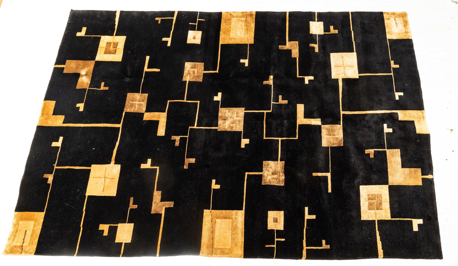 Art Deco Style Woven Wool Rug, C. 2000, W 6' L 8' 7" (1 of 2)