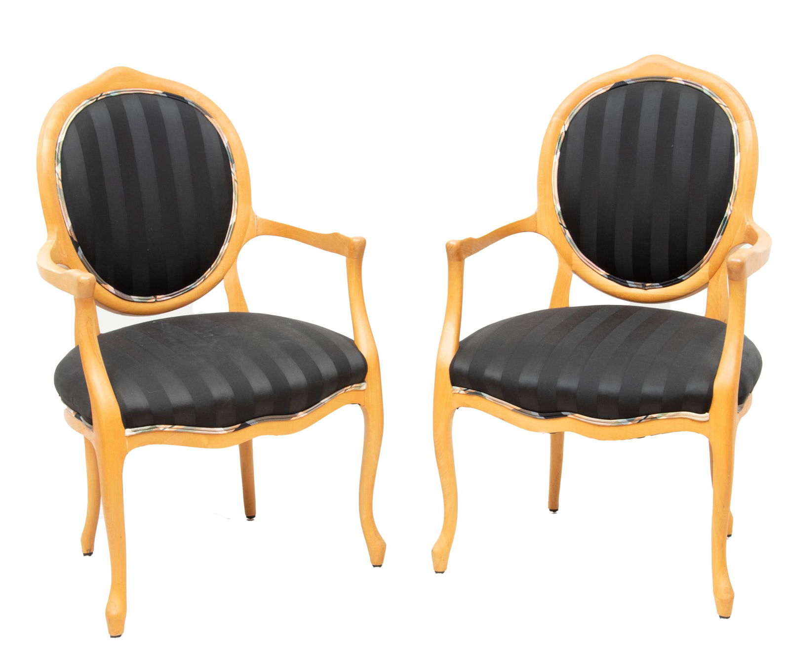 Pair of Maple Arm Chairs, H 39" W 24" Depth 23" 2 pcs (1 of 3)