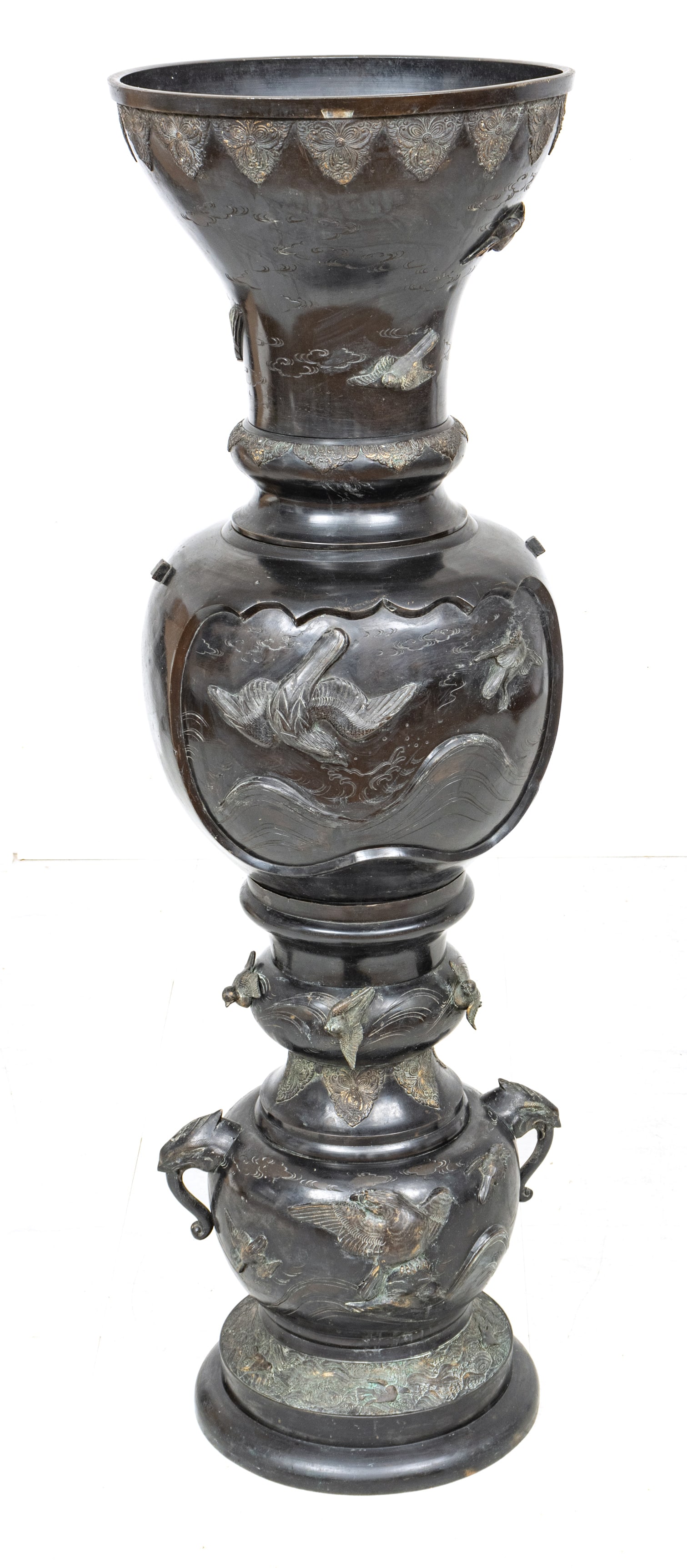 Japanese Meiji Period Bronze Urn H 52" Dia. 15.75" (1 of 7)