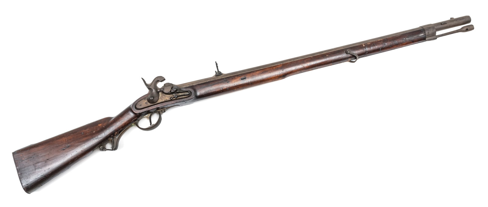 Austrian Model 1849 Kammerbüchse Tube Lock Rifle, Ca. 1851, L 48": Austrian Model 1849 Kammerbüchse Tube Lock Rifle, Ca. 1851, L 48" | Octagonal to round barrel with 12 rifled grooves, length 32", bore 18mm. Marked at the barrel flat "Ferd. Früwirth" (Ferdi