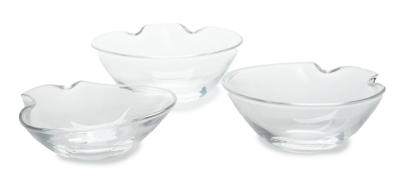 Steuben (American) Glass Candy Dishes, H 2" Dia. 6" 3 pcs (1 of 4)