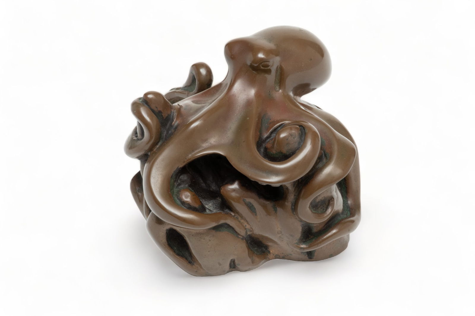 Bronze Octopus #4/100, Signed Helm Ca. 1980, H 3.5" W 4.5" (1 of 6)