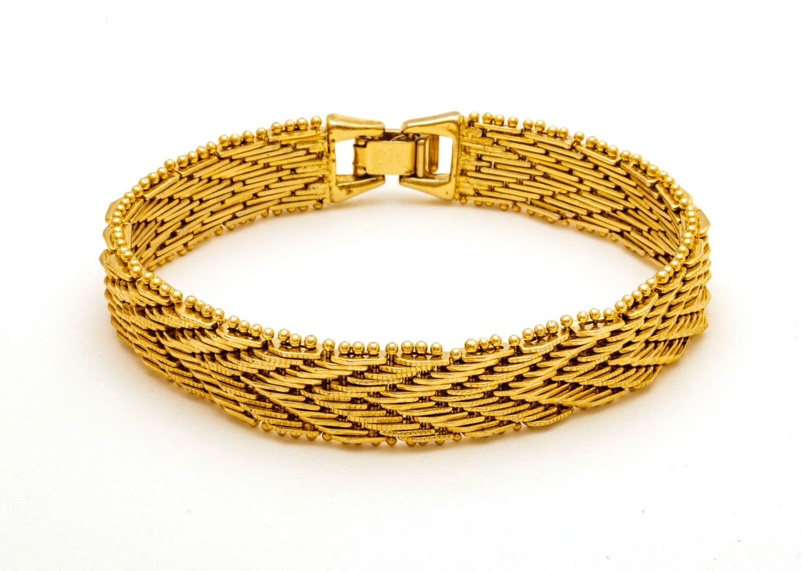 10K Gold Woven Bracelet L 7" 27g (1 of 4)