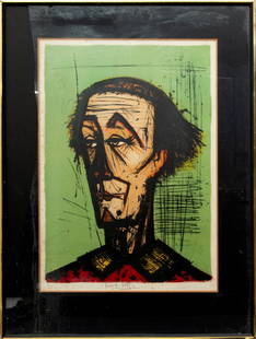Bernard Buffet (French, 1928-1999) Lithograph in Colors on Arches Paper, Ca. 1968, Mon Cirque: One: Bernard Buffet (French, 1928-1999) Lithograph in Colors on Arches Paper, Ca. 1968, Mon Cirque: One Plate | Signed in pencil and numbered 62/120, published by Mourlot, Paris, with full margins. Matted