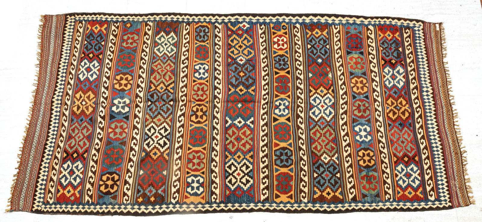 Handwoven All Wool Kelim Rug, C. 1970/80, W 5' L 9' (1 of 2)