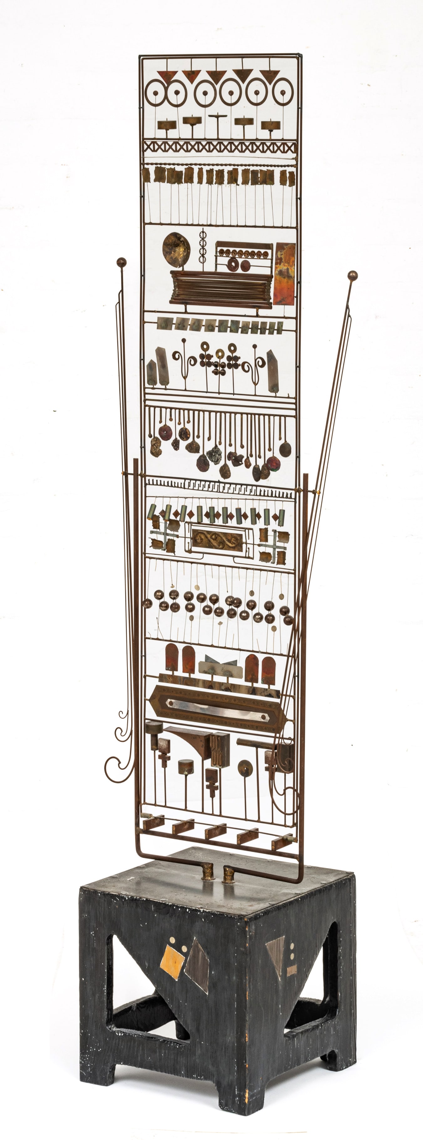 L.D. Jeffers (American) Metal Kinetic Sculpture, 1972, H 61.5" W 12" Depth 12" (1 of 9)