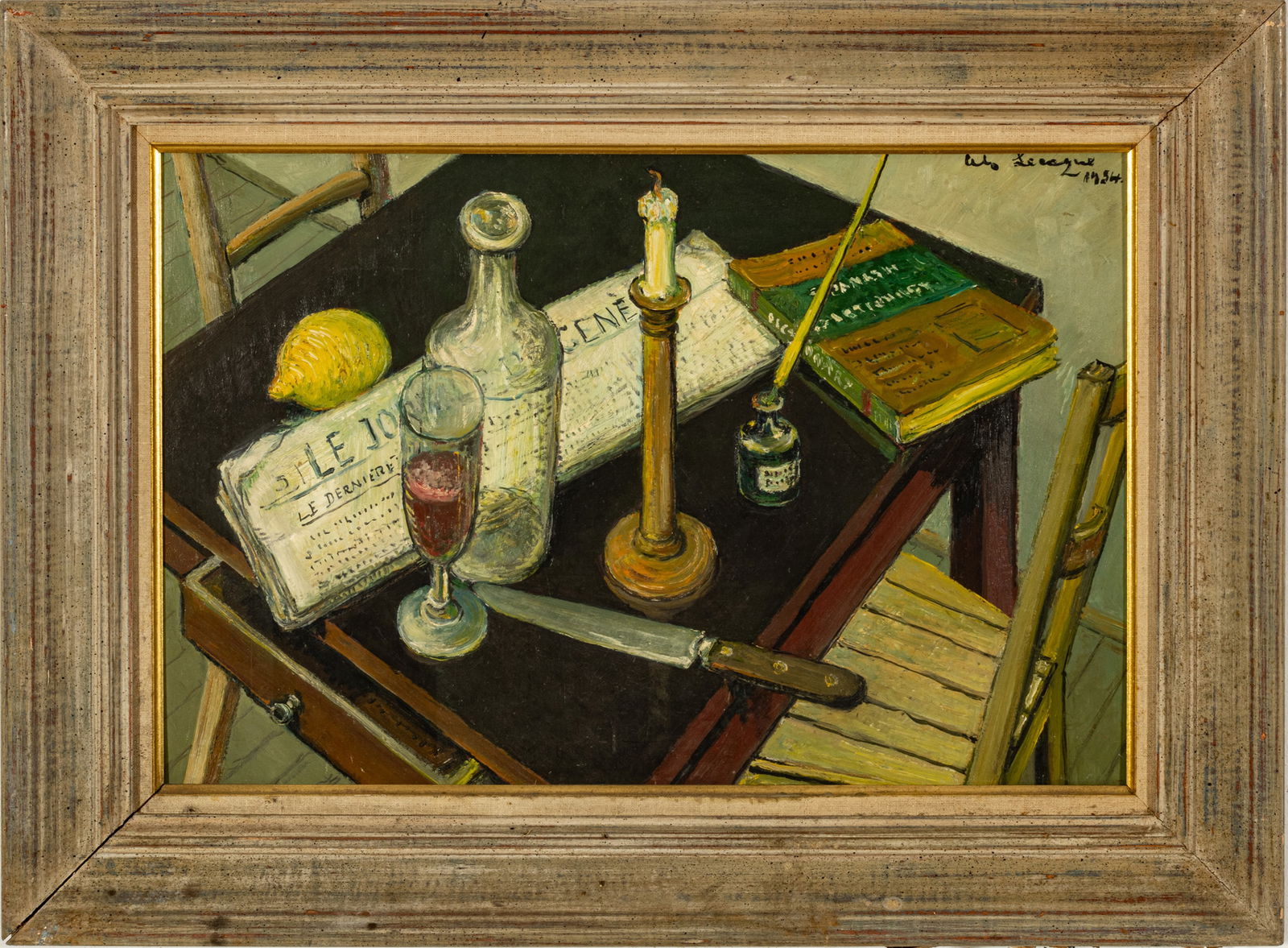 Alois Lecoque (French/ California, 1891-1981) Oil on Masonite Ca. 1954, Still Life, H 16" W 24" (1 of 6)
