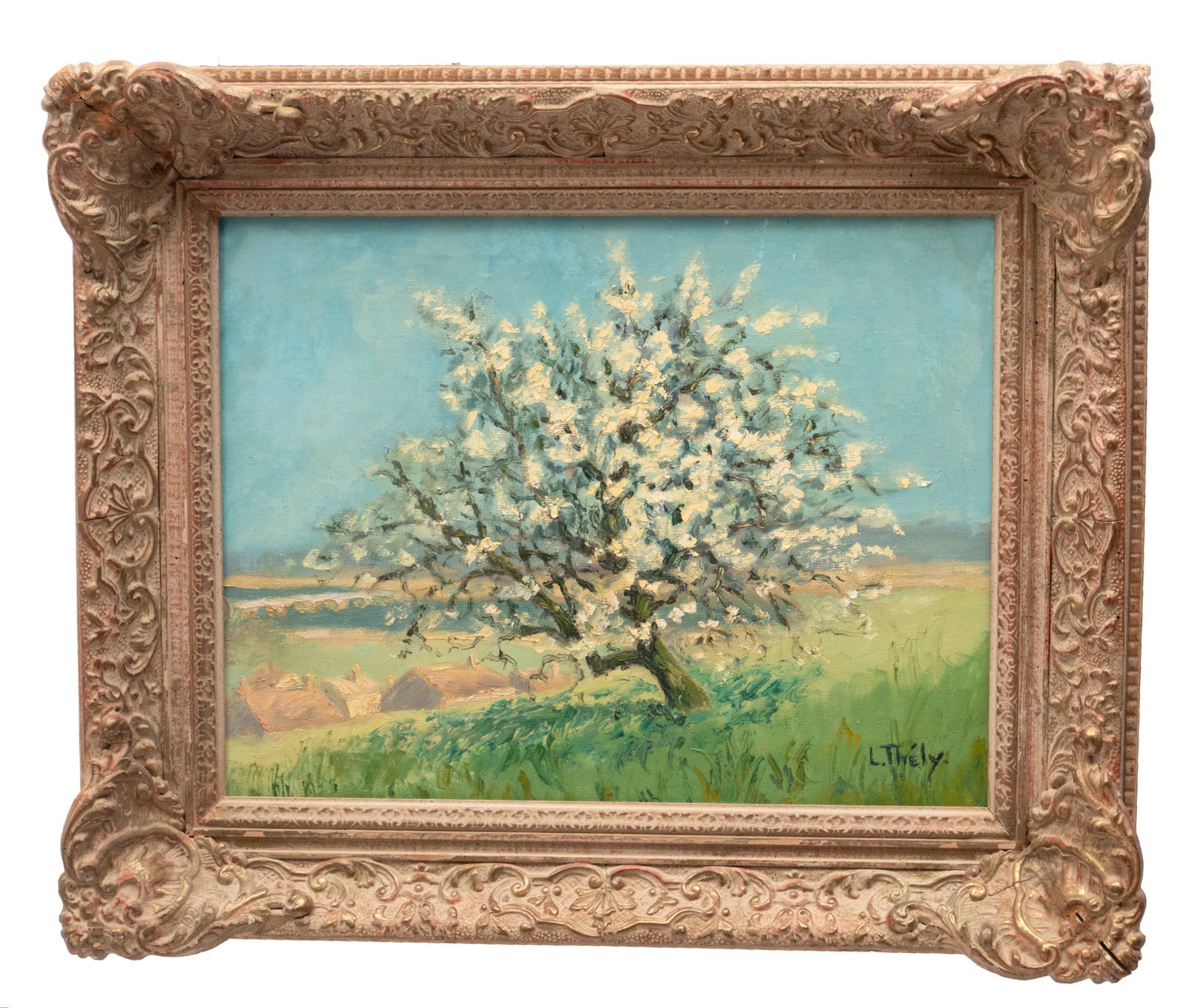 L. Thely Oil on Canvas "Spring Blossoms", H 14" W 18" (1 of 4)