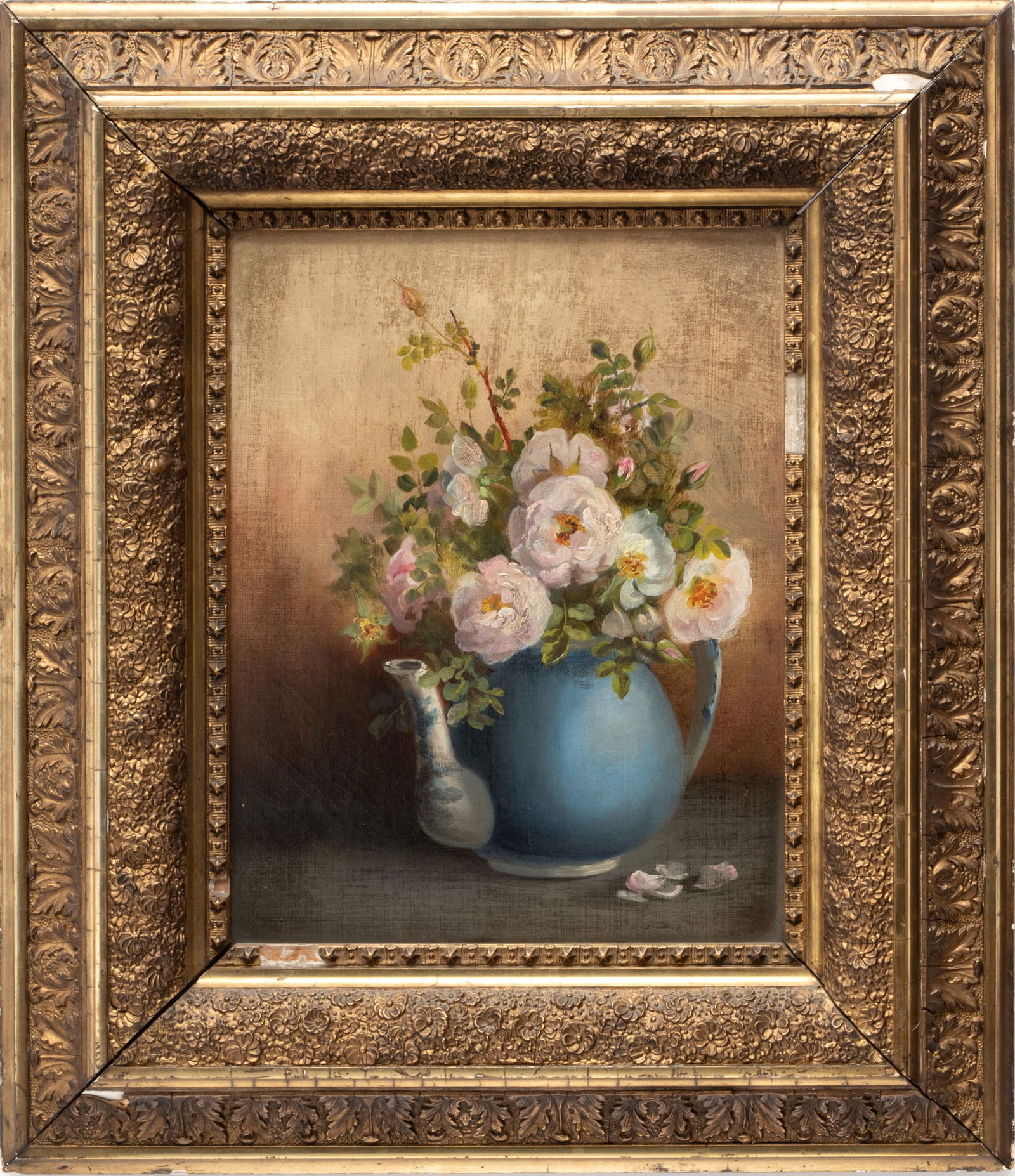 American Oil on Canvas, "Floral Still Life", H 13.25" W 10.25" (1 of 3)