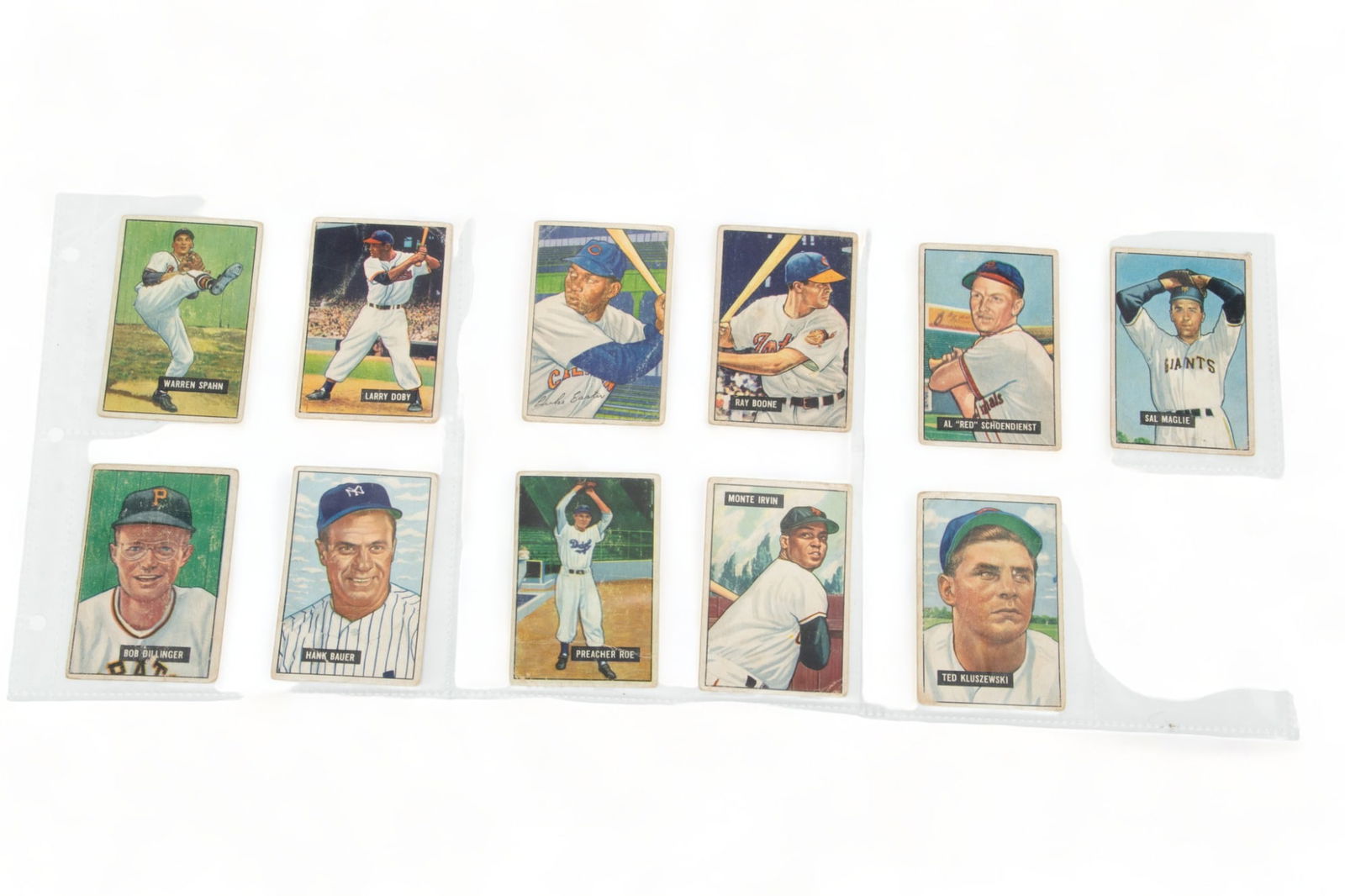 Bowman Baseball Card Collection, 1951 (10) And 1952 (1), H 3" W 2" 11 pcs (1 of 2)