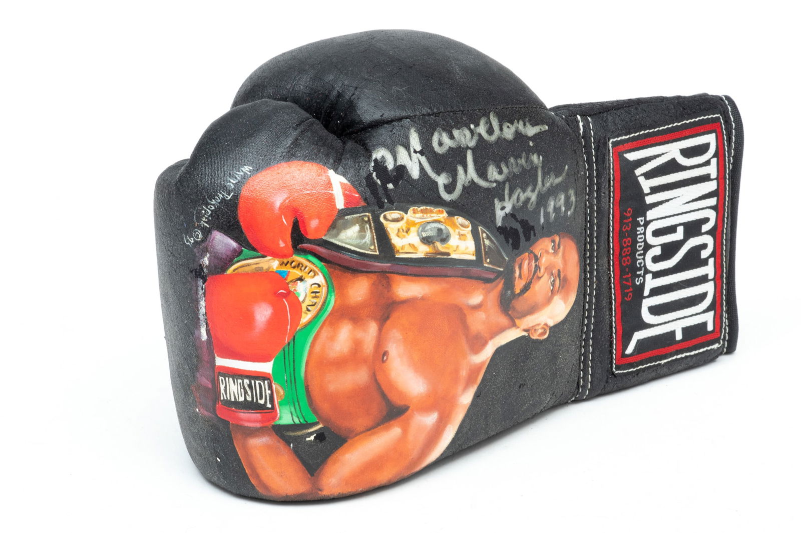 Marvin Hagler Autographed Boxing Glove, 1993, L 10" (1 of 3)